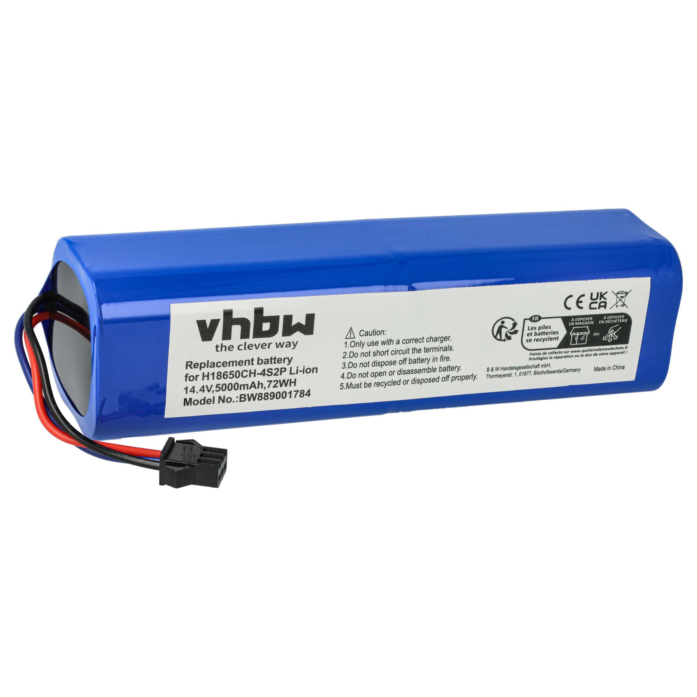vhbw Akku passend für Honiture Q6 Saugroboter (5000 mAh, 14,4 V, Li-Ion) Staubsauger-Akku Akku Li-Ion 5000 mAh (14,4 V, 1 St), Leistungsfähiger Austausch-Akku für Ihren Saugroboter