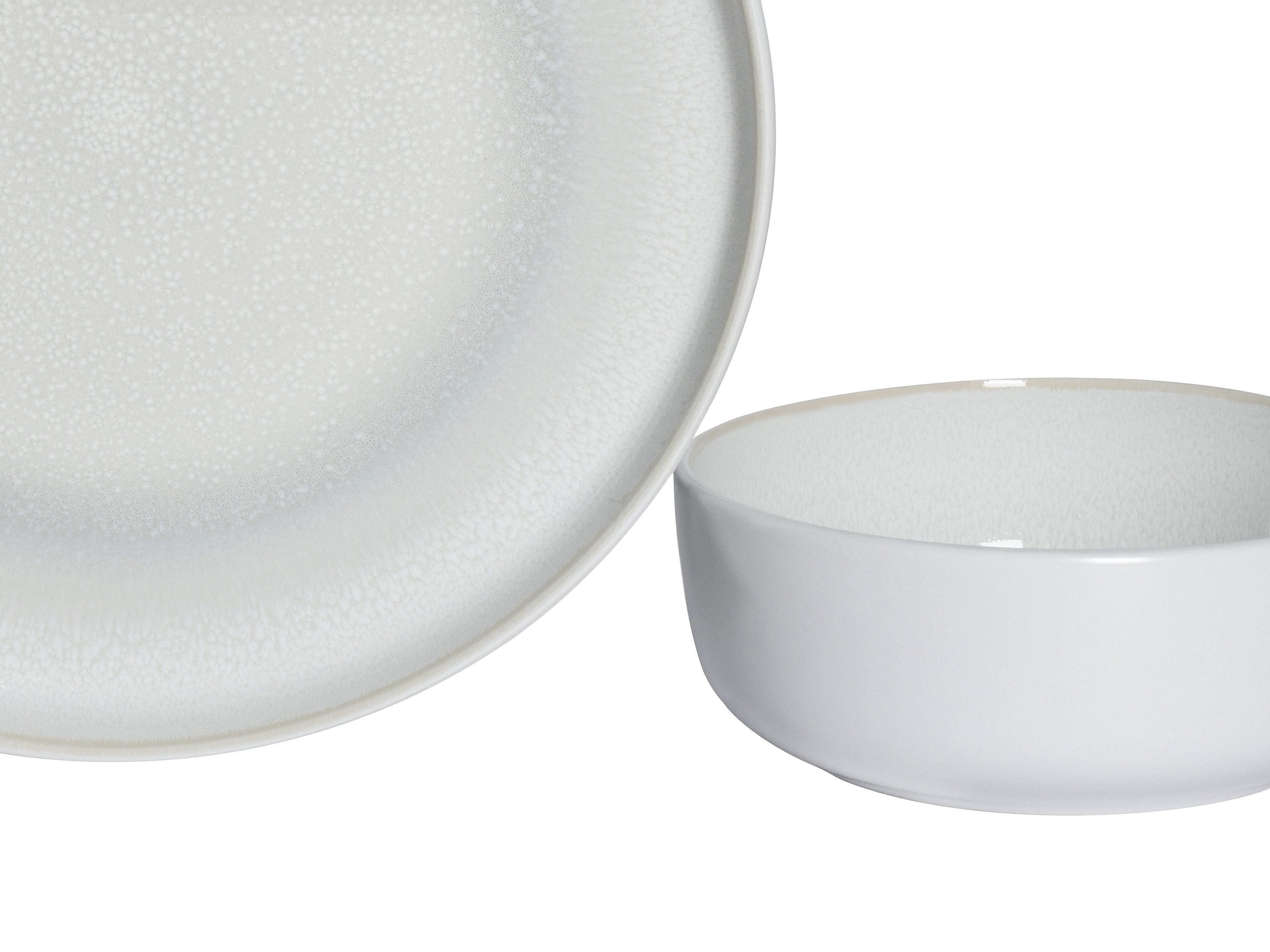 OTTO home Tafelservice Teller Set, modernes Geschirr-Set, Service Lykk (12-tlg), 6 Personen, Steinzeug, hohe Haltbarkeit, spülmaschinen- & mikrowellengeeignet, Reaktivglasur