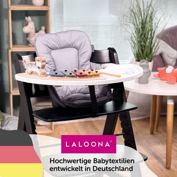 LaLoona Hochstuhlauflage Grau, Sitzverkleinerer für Hochstuhl Hauck Alpha / Beta - Baby Sitzpolster