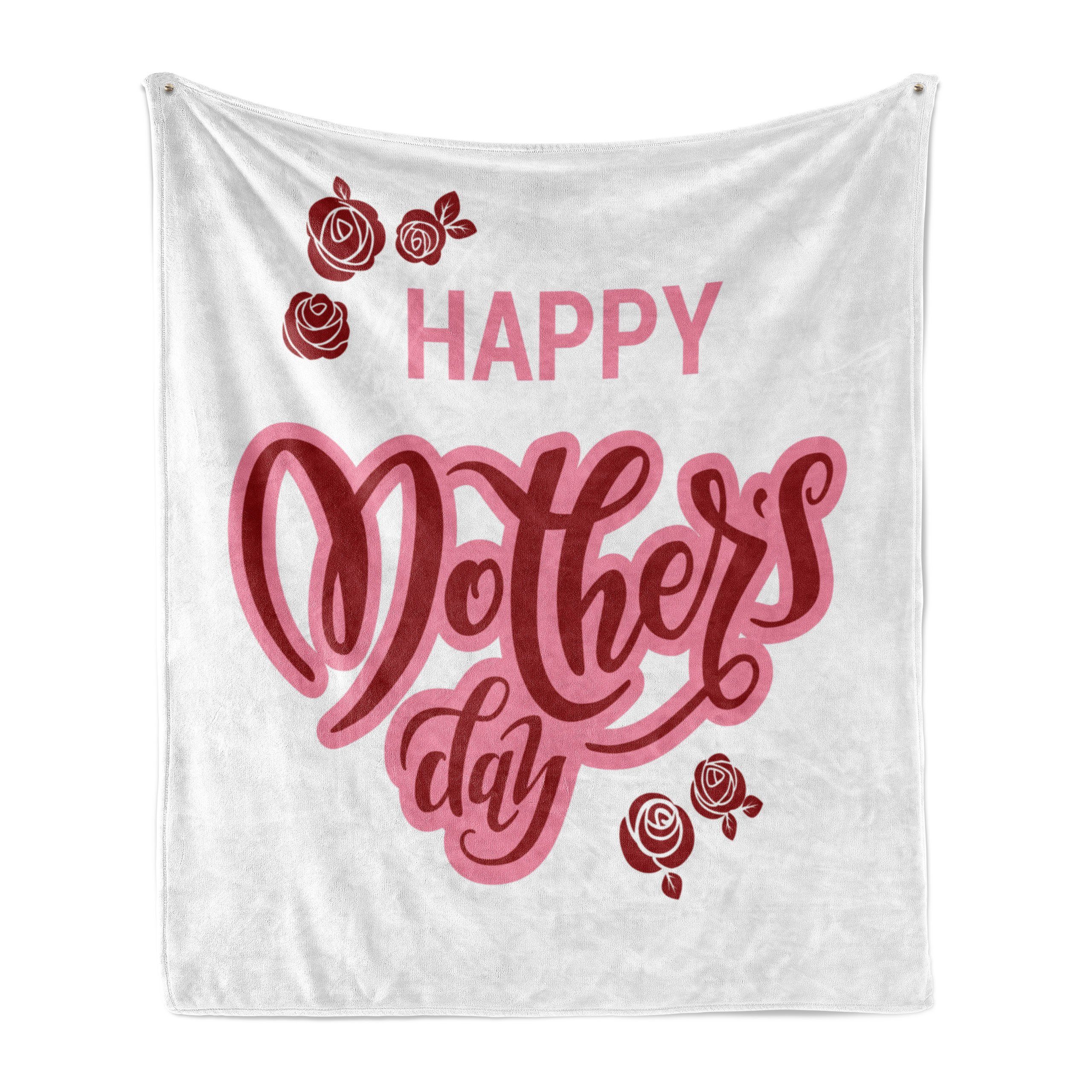 Wohndecke Gemütlicher Plüsch für den Innen- und Außenbereich, Abakuhaus, Zitat Happy Mothers Day Roses | Wohndecken