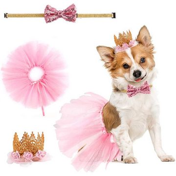 Lubgitsr Hundekostüm 3 Stück Hochzeitskleid für Hunde, Tutu Rock für Hunde Hunde Prinzessin