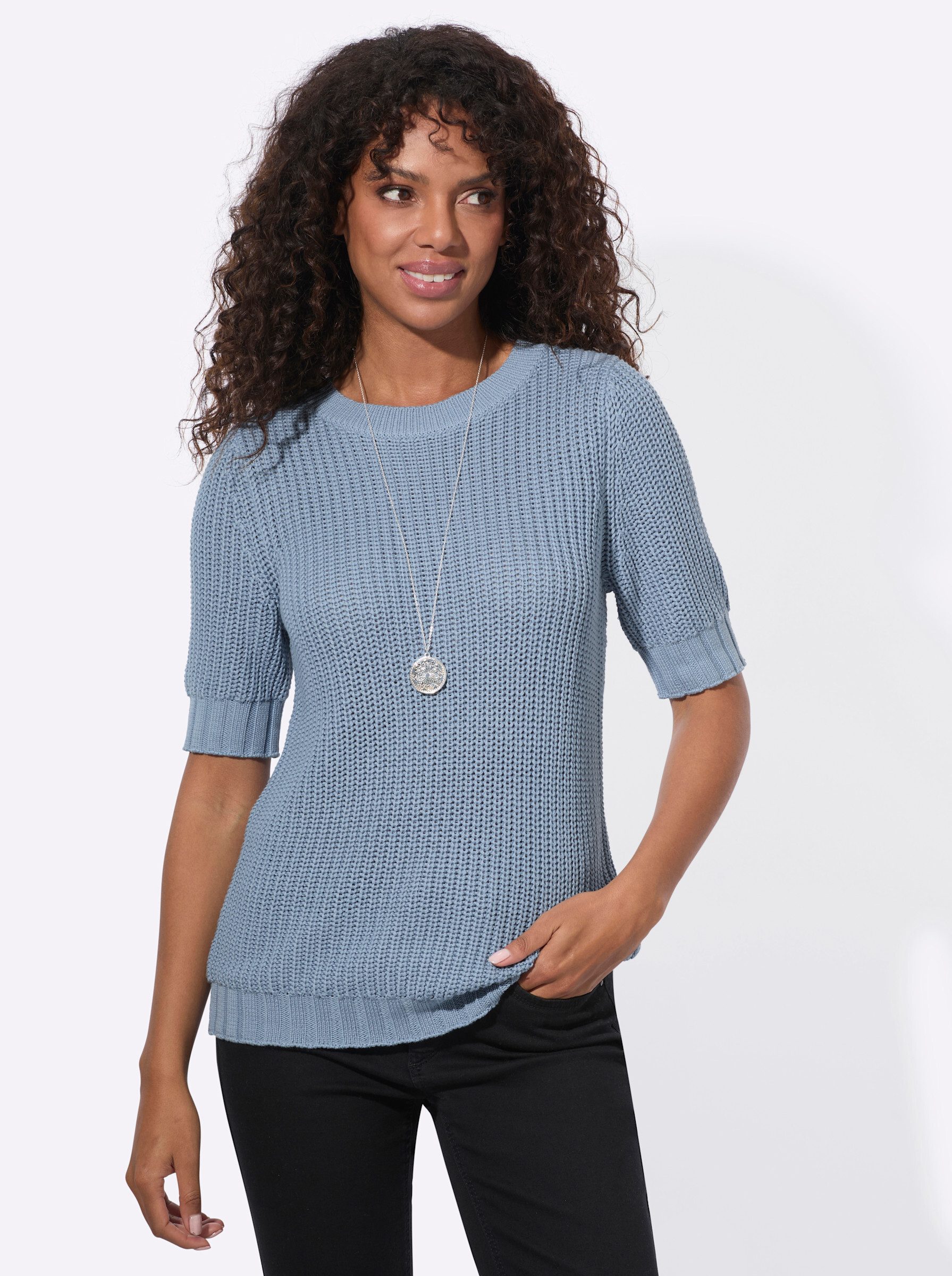 Strickpullover Kurzarm-Pullover Kurzarm