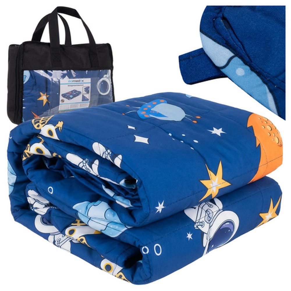 ISO TRADE Gewichtsdecke Kinder-Gewichsdecke 4 kg 100x150 cm, Füllung: Glasperlen, Bezug: Polyester, hypoallergene, geräuschlose Füllung, sanften Druck ohne Verrutschen