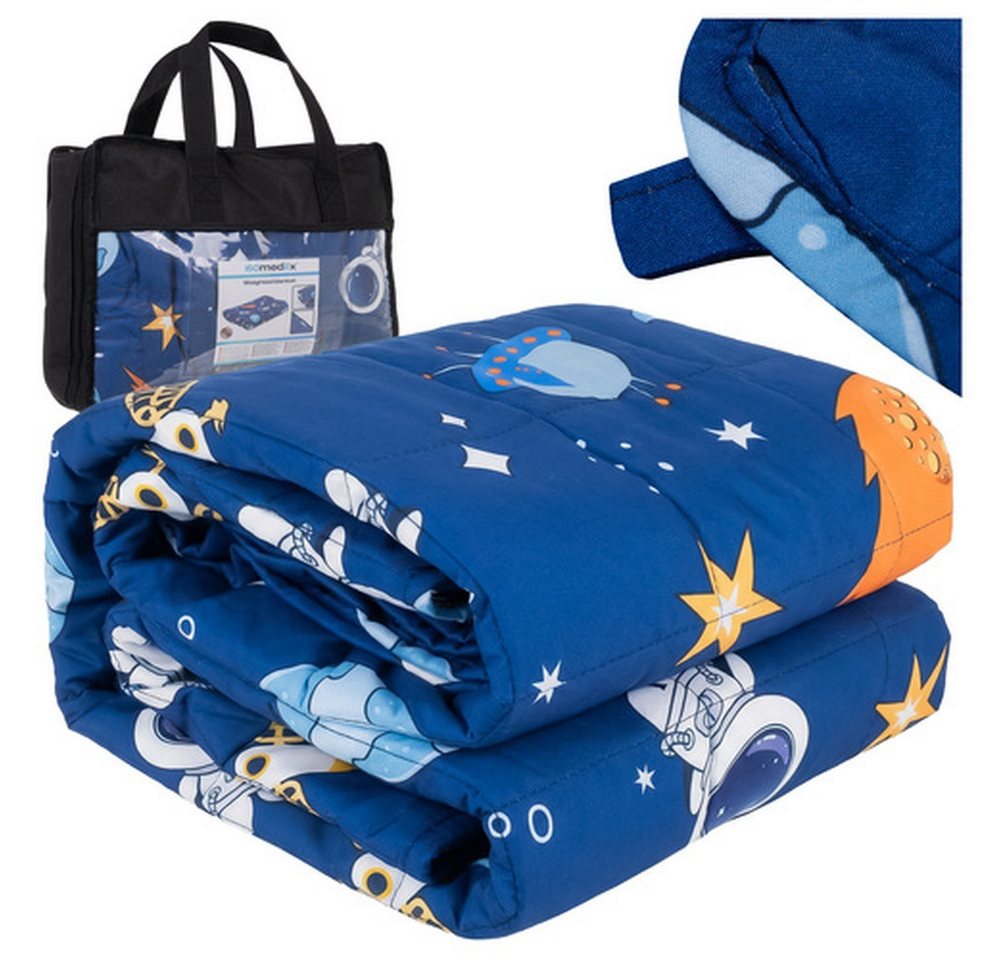 ISO TRADE Gewichtsdecke Kinder-Gewichsdecke 4 kg 100x150 cm, Füllung: Glasperlen, Bezug: Polyester, hypoallergene, geräuschlose Füllung, sanften Druck ohne Verrutschen