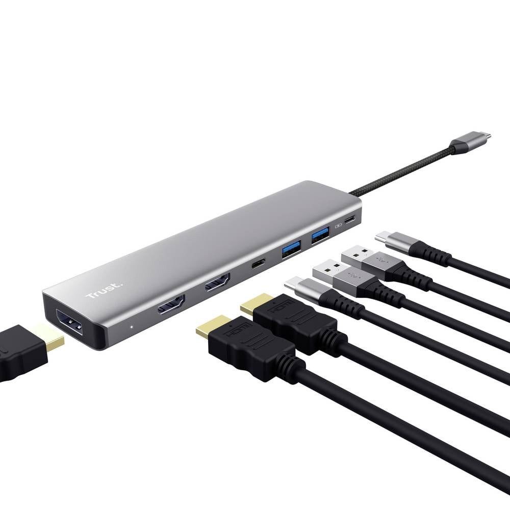 Trust Laptop-Dockingstation USB-C® Dockingstation DALYX 7-IN-1 MULTIPORT ADAPTER Passend für Marke
