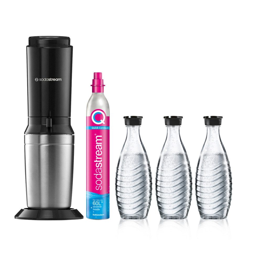 Sodastream Wassersprudler CRYSTAL 3.0 – Wassersprudler Vorteilspack – schwarz