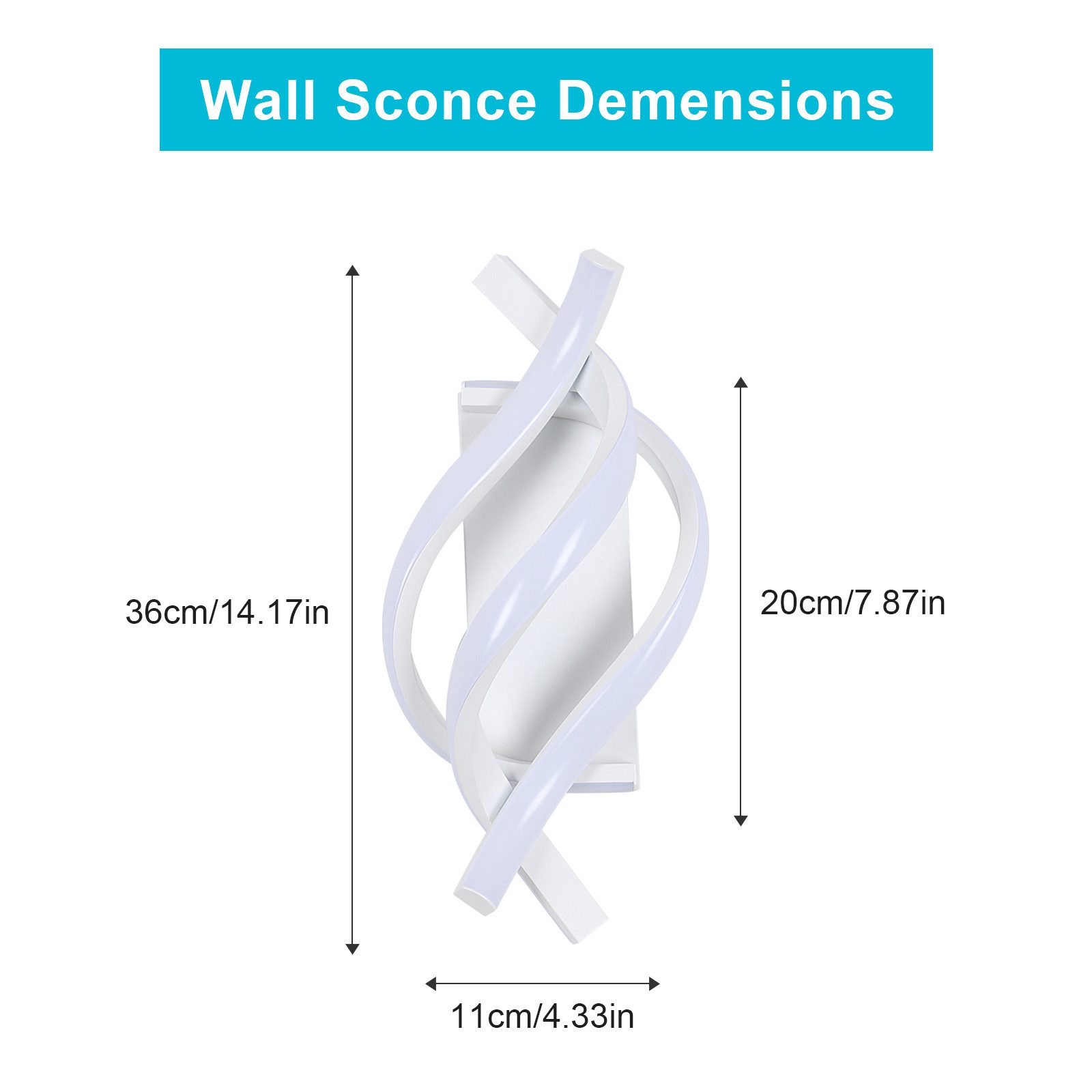 Goeco LED Wandleuchte 18 W Moderne Wandlampe, 6500 K, kaltweiß, 1200 Lumen, günstig online kaufen