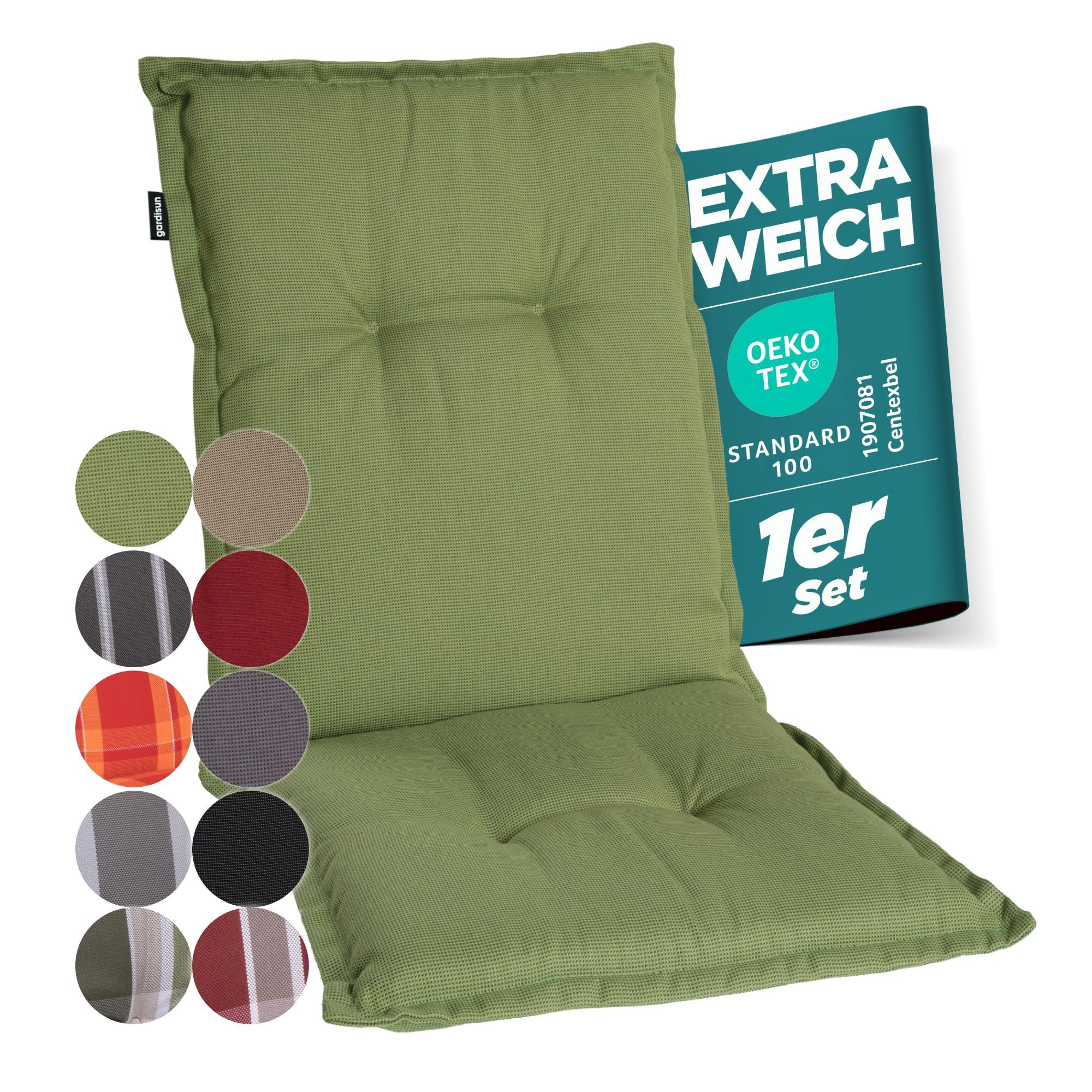 Gardisun Auflagekissen Gartenstuhlauflagen Polyacryl 8cm Dick, (1 St., 1 er Set), extra dicke Polsterung