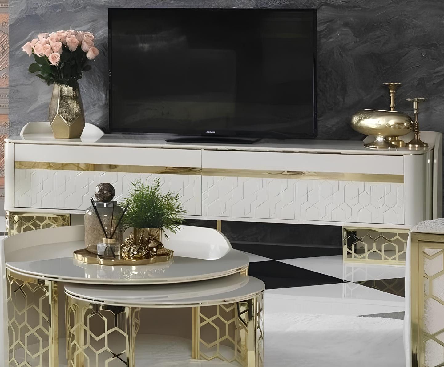 Xlmoebel Lowboard Moderner Wohnzimmerschrank mit Stauraum und Fernseher-Ständer (1 St., RTV), Hergestellt in Europa