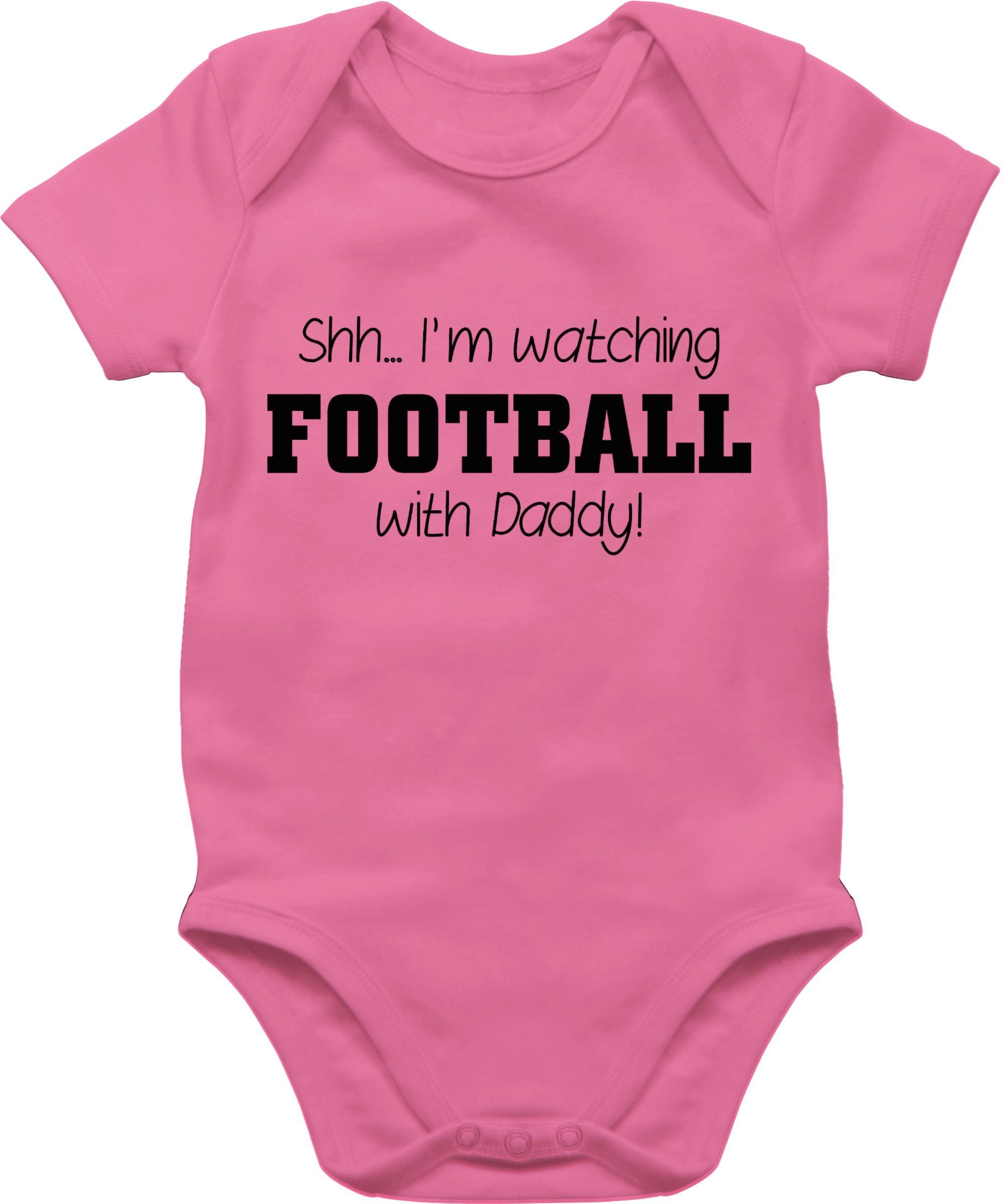 Shirtracer Shirtbody Shh...I'm watching football with Daddy! - schwarz Sport & Bewegung Baby 2 Pink