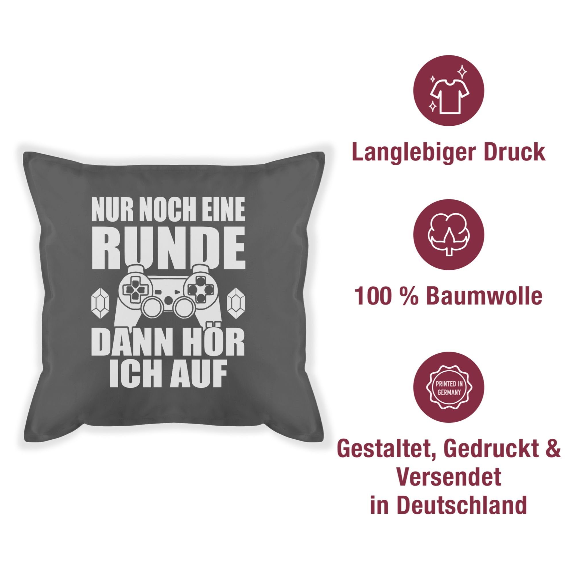 noch Dekokissen ich dann Runde hör auf, Nur mit Deko-Kissen 1 Shirtracer Spruch eine Grau