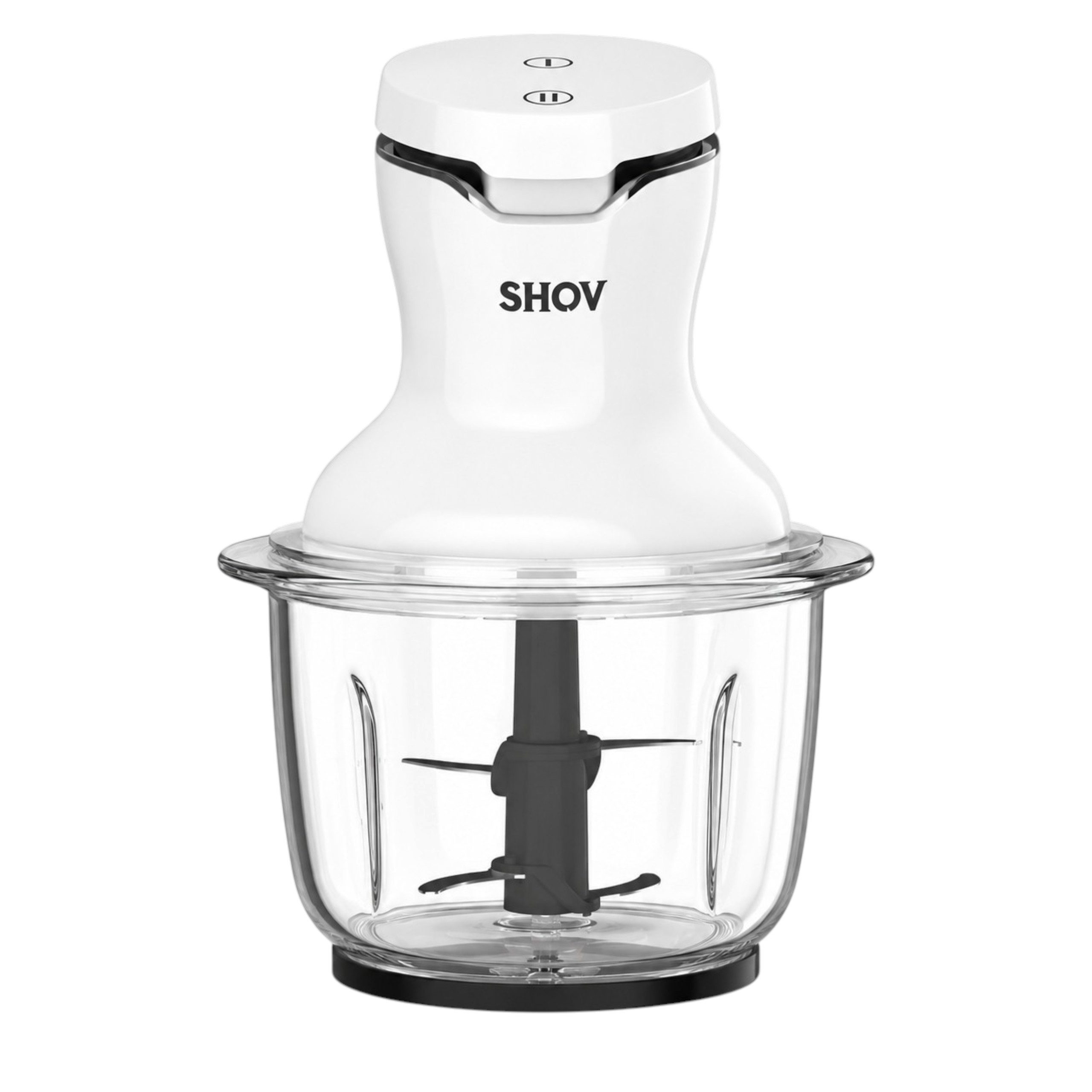 SHOV Akku-Zerkleinerer SHOV Elektrischer Mini-Zerkleinerer 300 W – 700 ml Glas & 4 Messer