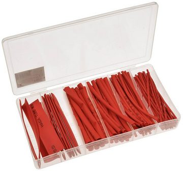 Wärmeschrumpfschlauch Schrumpfschlauch Set rot 200 teilig in Box mit Nachfüller