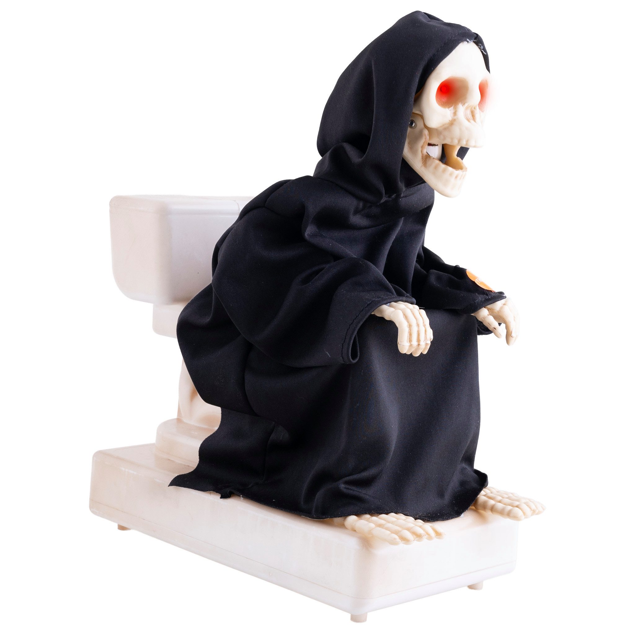 Funny Fashion Dekoobjekt Halloween Deko Skelett auf der Toilette - Animiert
