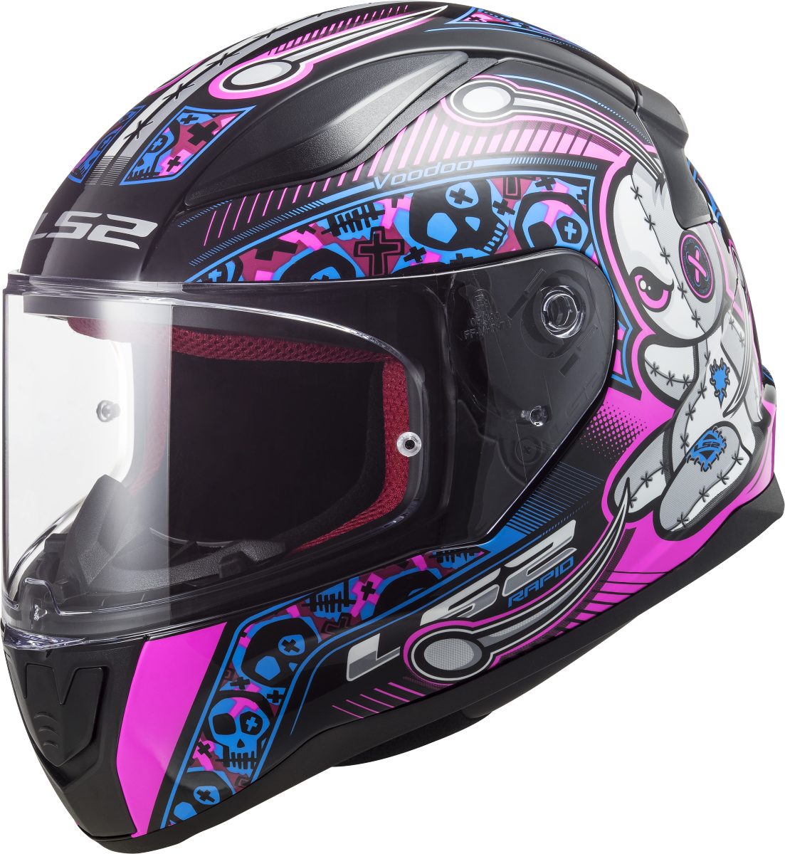 LS2 Motorradhelm LS2 Rapid Mini Voodoo Schwarz Pink