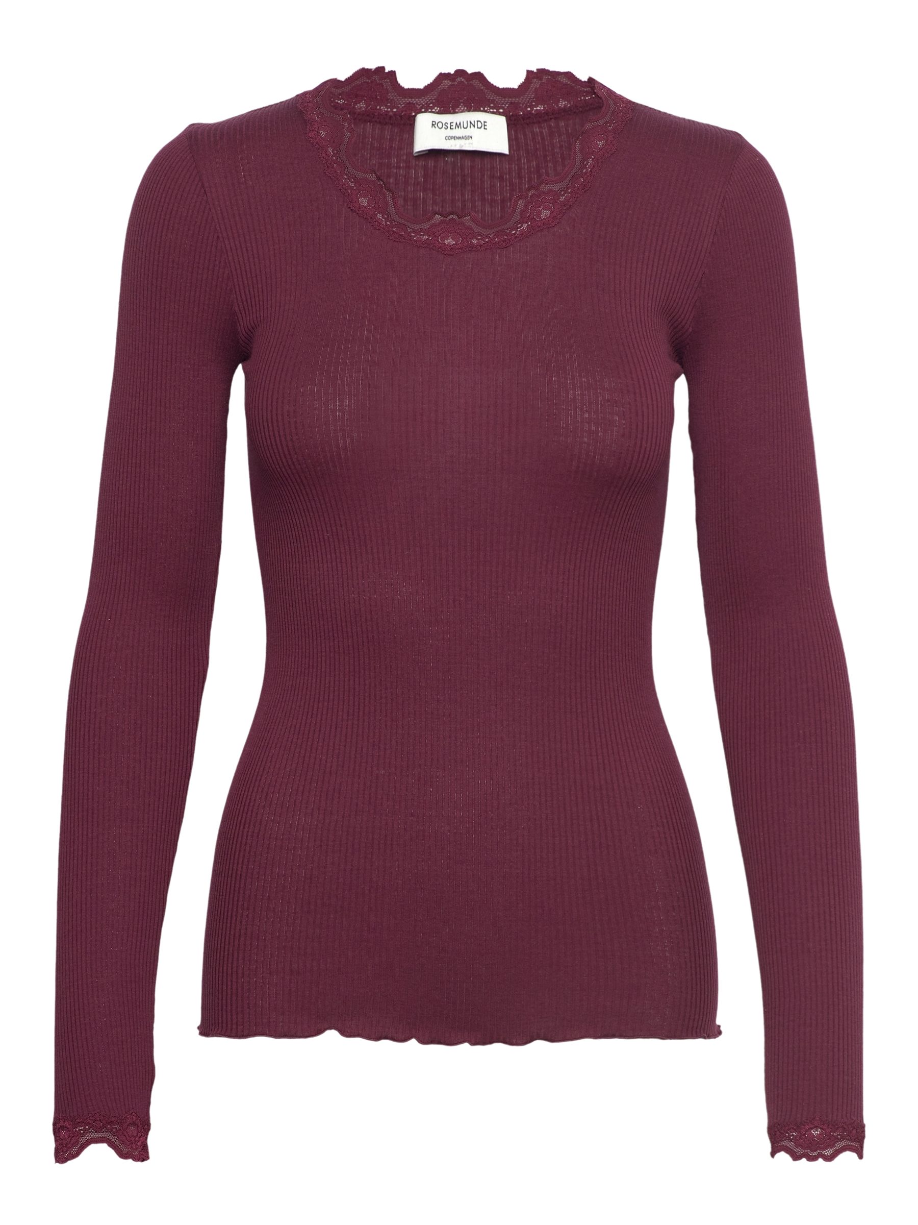 rosemunde Longsleeve Babette silk shirt mit Seide Langarm, mit Spitze, feminin, bequem, Seidenmix