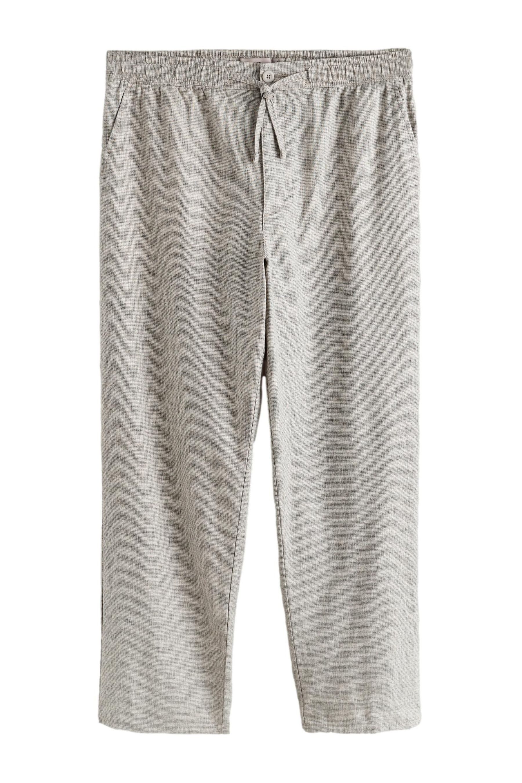 Leinenhose Signature Relaxed Fit Hose mit Hahnentrittmuster