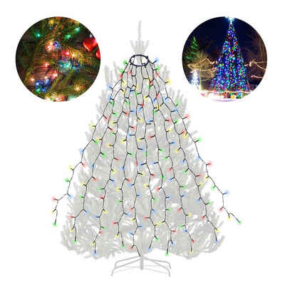 Salcar LED-Lichterkette LED Lichterkette Weihnachtsbaum mit Ring weihnachtsbaumbeleuchtung, Wasserdicht/ 9 Modi/ 10 Girlanden/ 3m für 120cm-350cm Tannenbaum