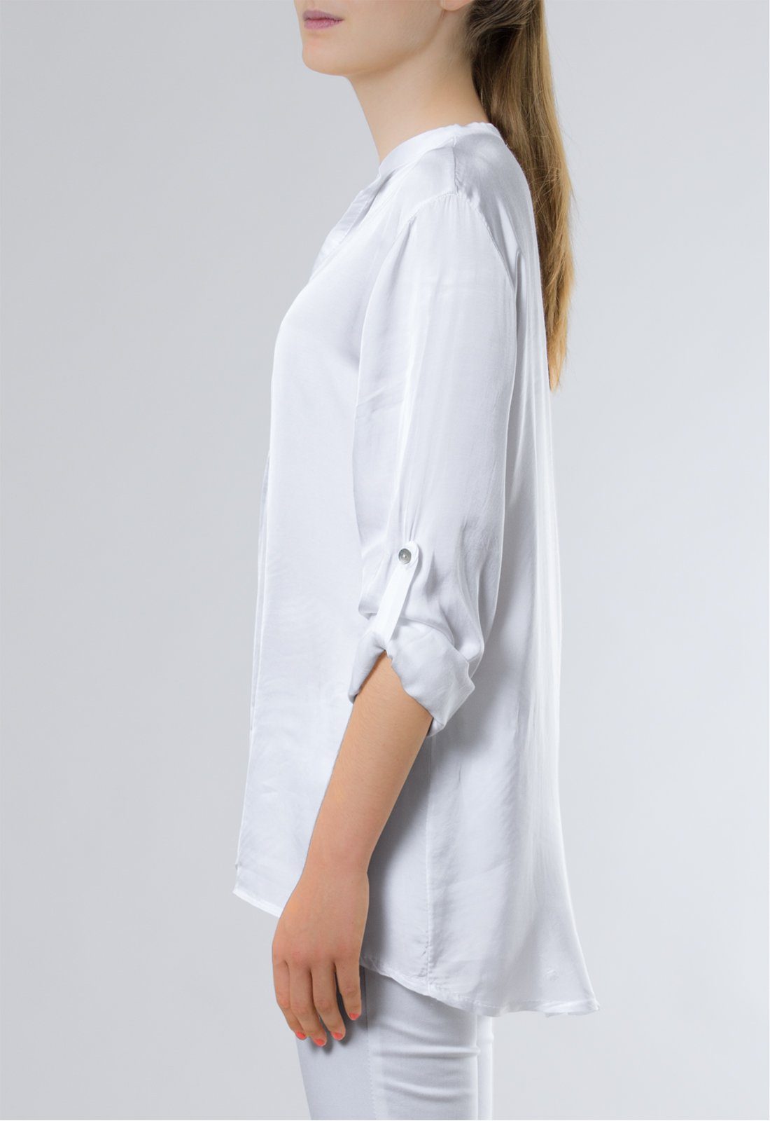 Caspar Shirtbluse BLU003 lässig elegante Damen Satin Hemdbluse