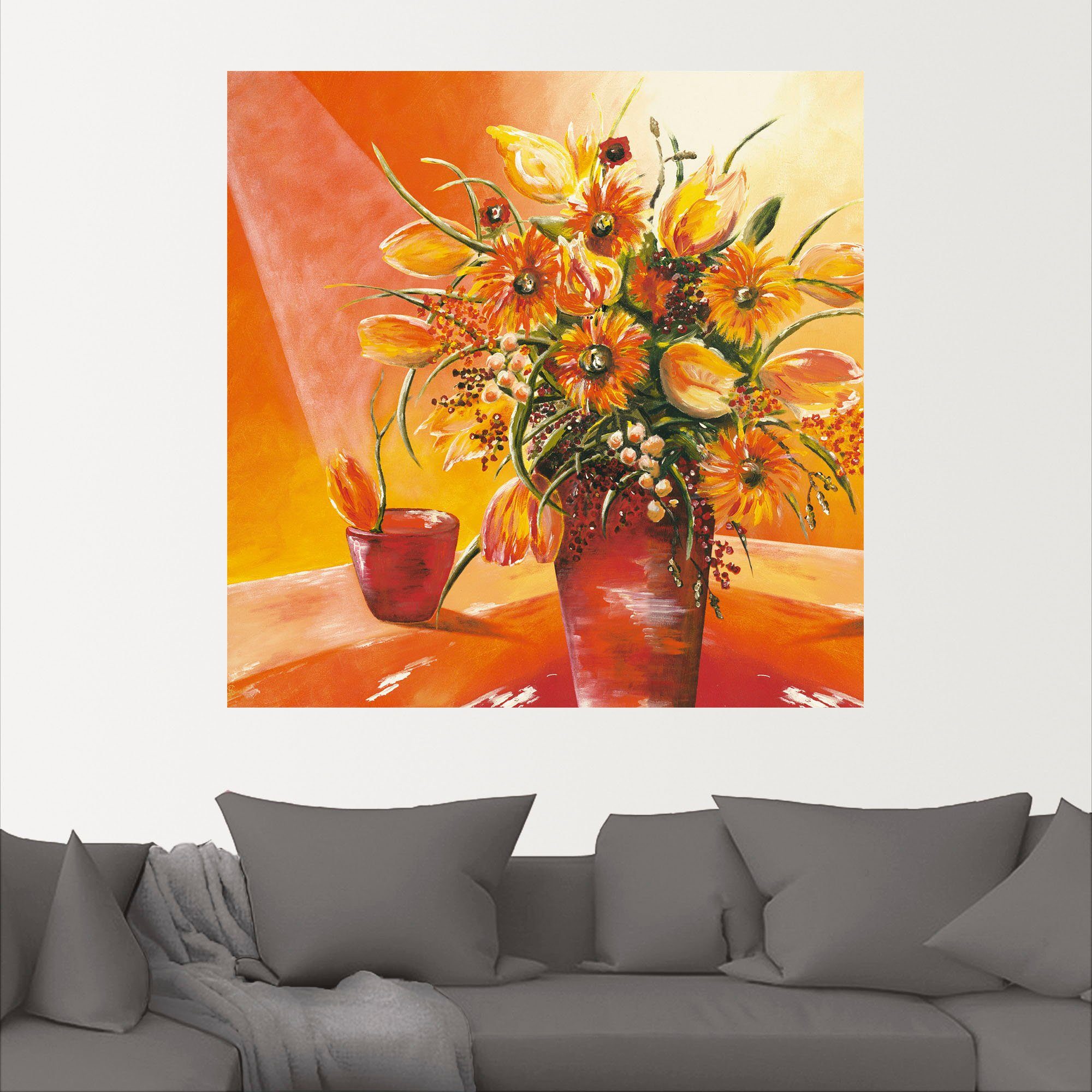 Artland versch. Alubild, Wandaufkleber (1 in I, Leinwandbild, in Blumenstrauß Poster Blumen als Wandbild St), Größen oder Vase