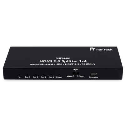 FeinTech HDMI-Splitter VSP01401 HDMI 2.0 Splitter 1x4, Downscaler, EDID-Management