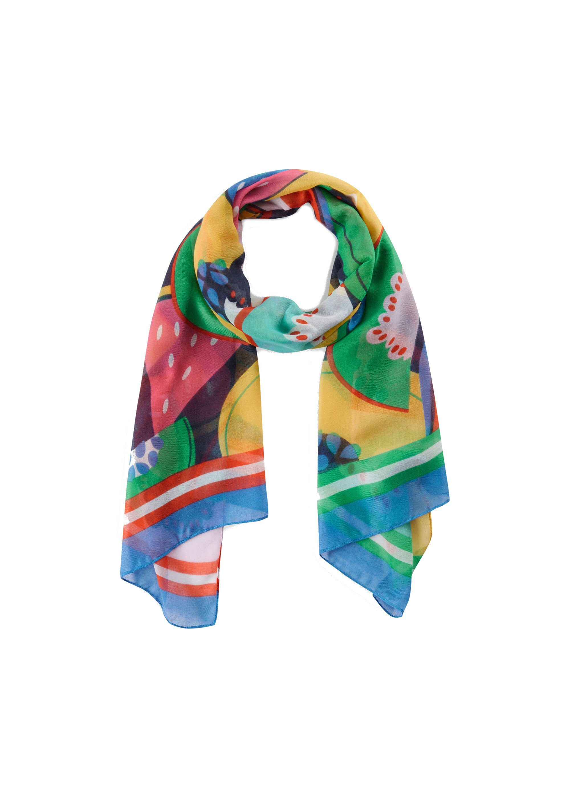 Codello Modeschal Nachhaltiger Schal mit farbenfrohem Tutti Frutti-Muster, Ressourcen schonend