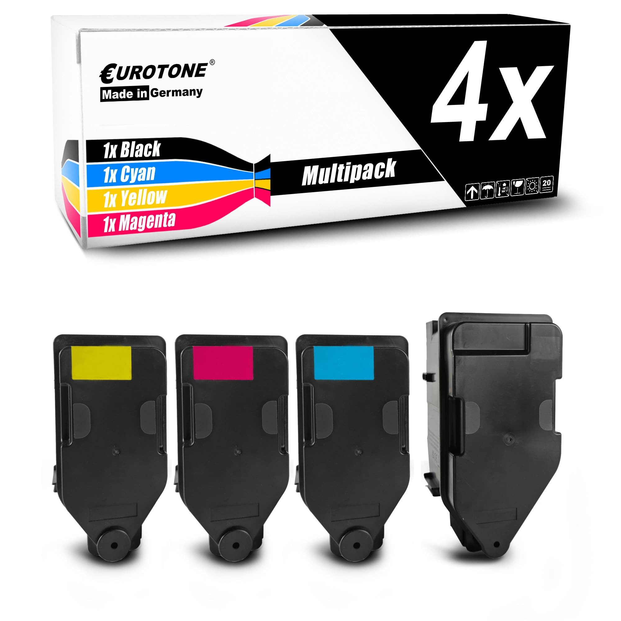 Eurotone Tonerkartusche Toner im Set 4X Tonerpatrone kompatibel als Ersatz für Konica…, (Multipack, 4-St., 4-teiliges Set), Kompatibel, sofort einsatzbereit