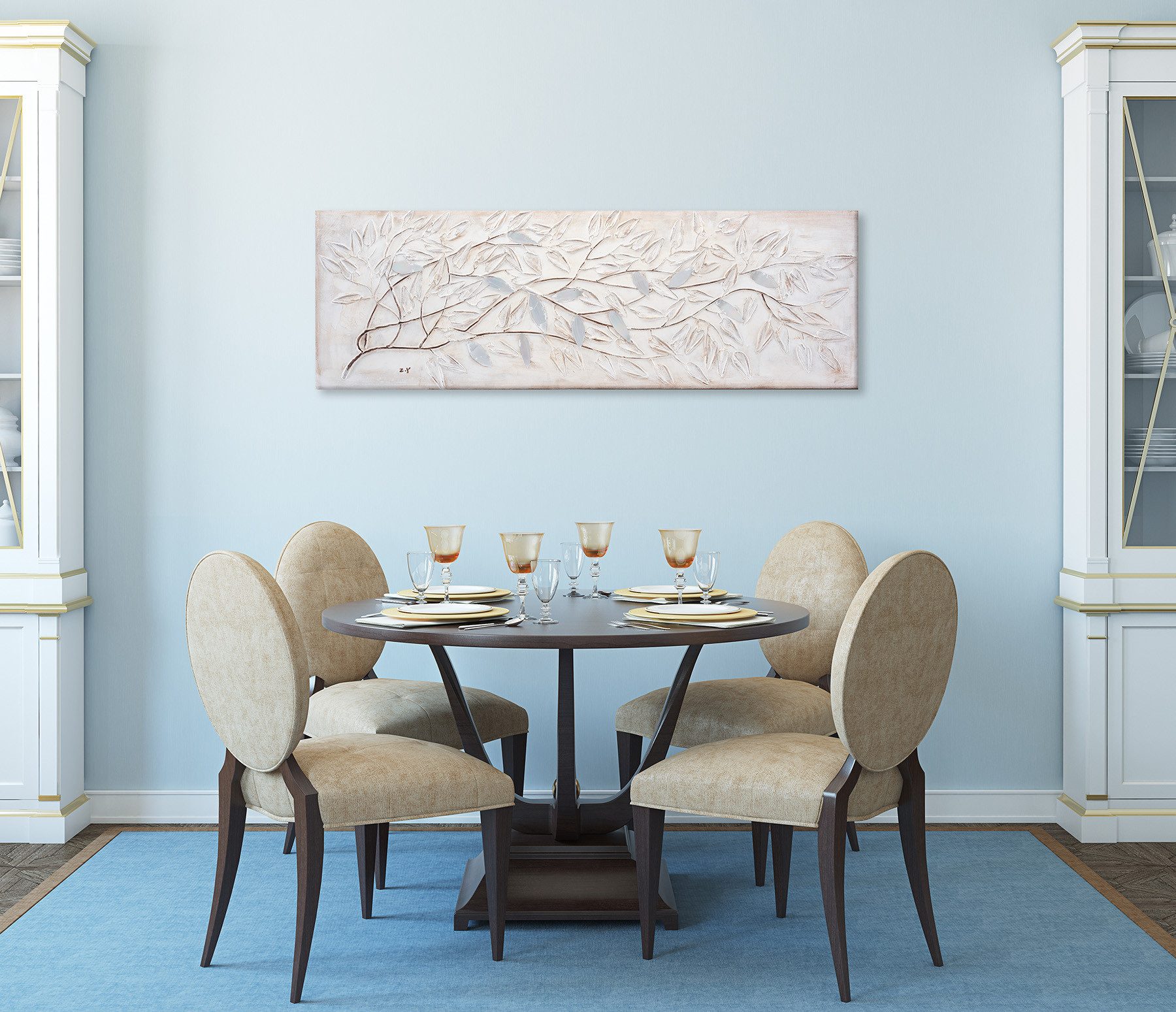 Bönninghoff Ölgemälde handarbeit ZWEIGE 40x120 cm – Wandbild Kunst Deko modern, Wald (1 St), handgefertigt, jedes Bild ein Unikat – Bild 4 von 5