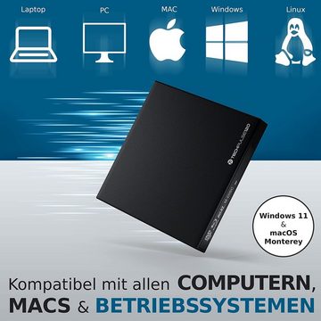 techPulse120 techPulse120 USB 3.0 Externes 3D Blu-Ray Brenner Rom Laufwerk BD/DVD Blu-ray-Brenner
