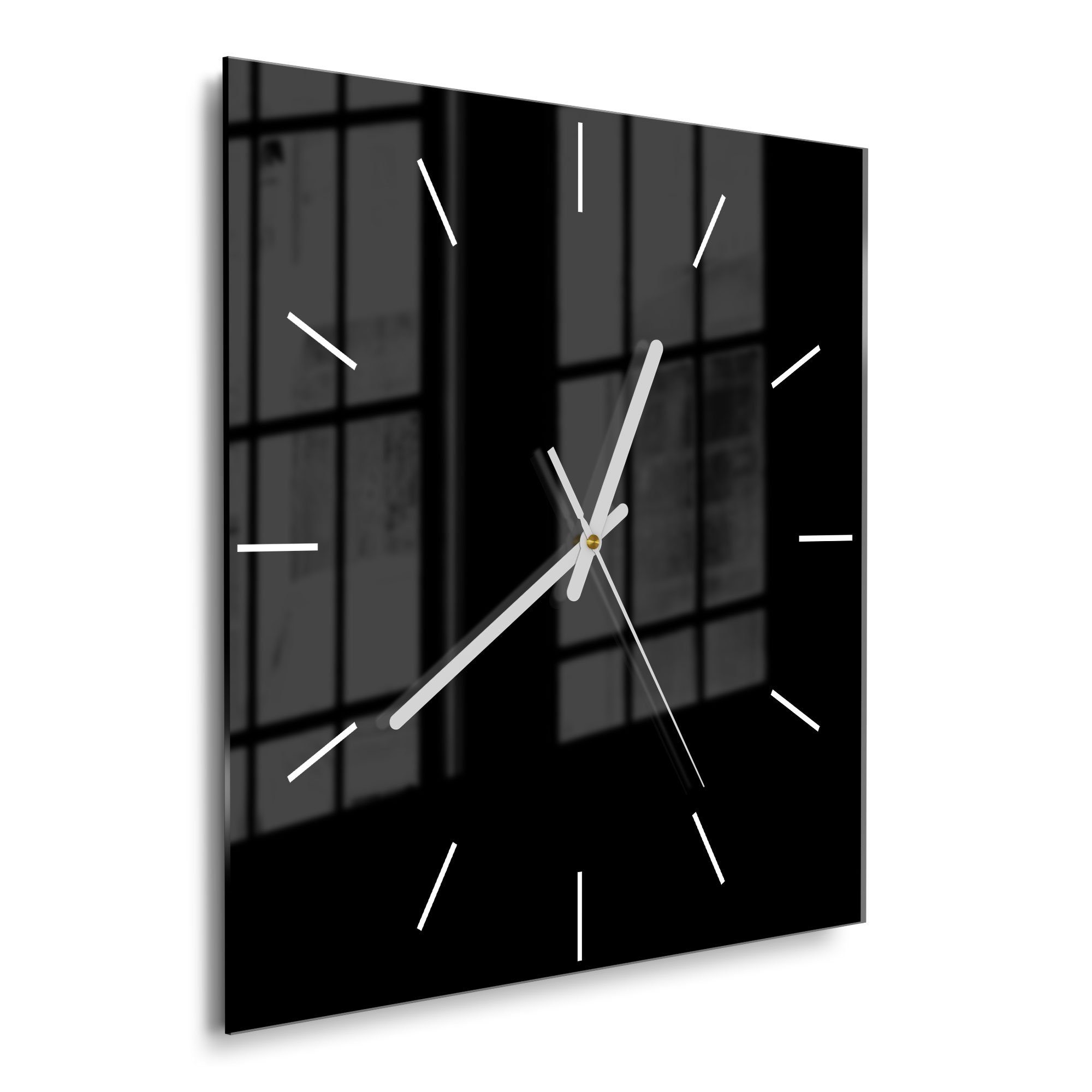 DEQORI Wanduhr 'Unifarben - Schwarz' (Glas Glasuhr modern Wand Uhr Design K günstig online kaufen