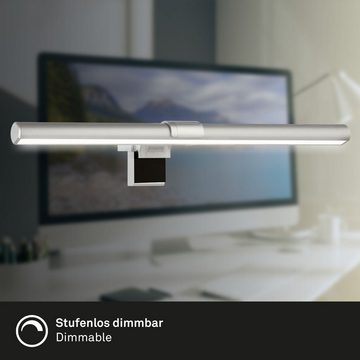 Briloner Leuchten LED Arbeitslicht 2303-014, LED fest verbaut, Kaltweiß, Neutralweiß, Tageslichtweiß, Warmweiß, silber, CCT, dimmbar, inkl. USB-Kabel, inkl. Kabelfernbedienung