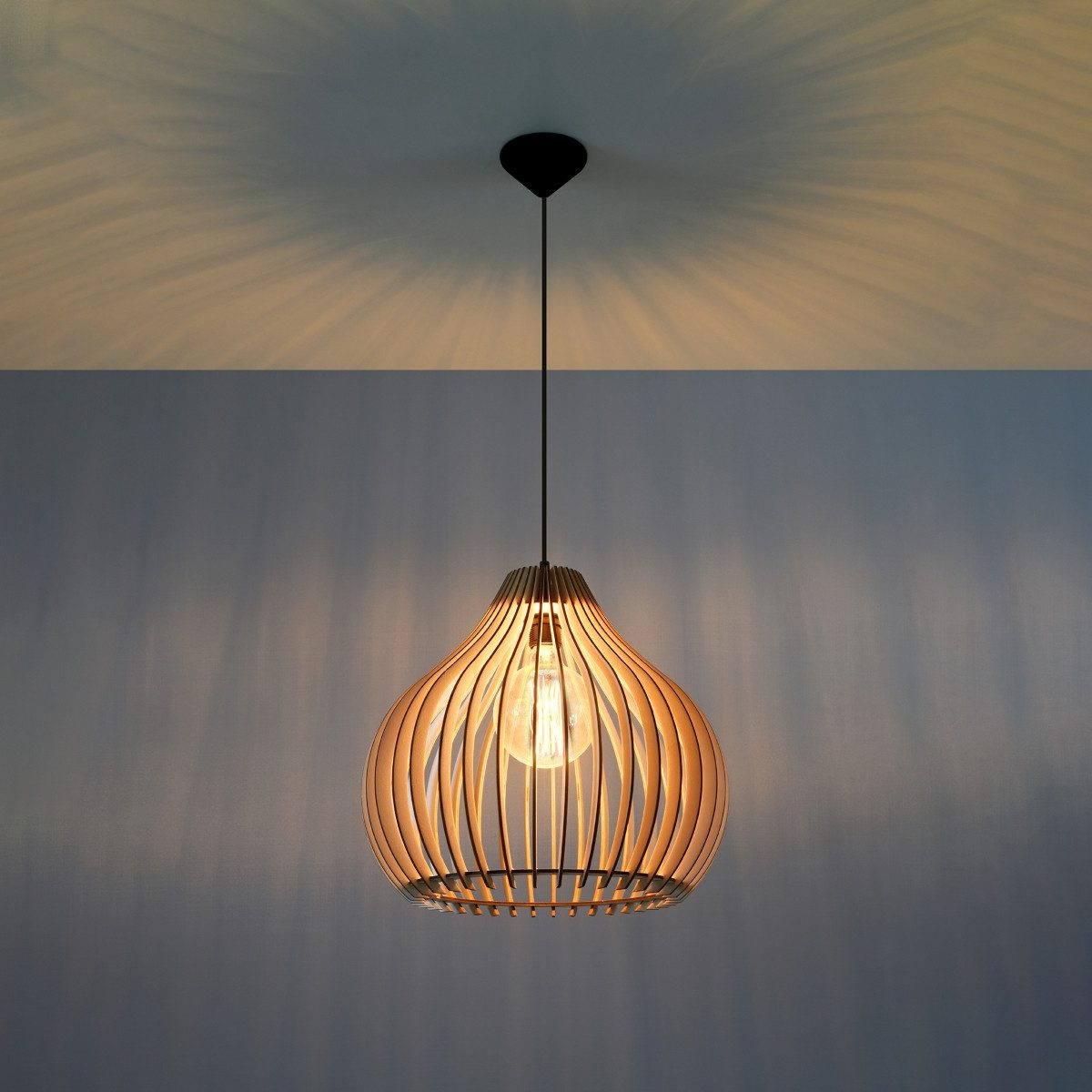 SOLLUX lighting Hängeleuchte Hängeleuchte Aprilla Holz, Nicht enthalten