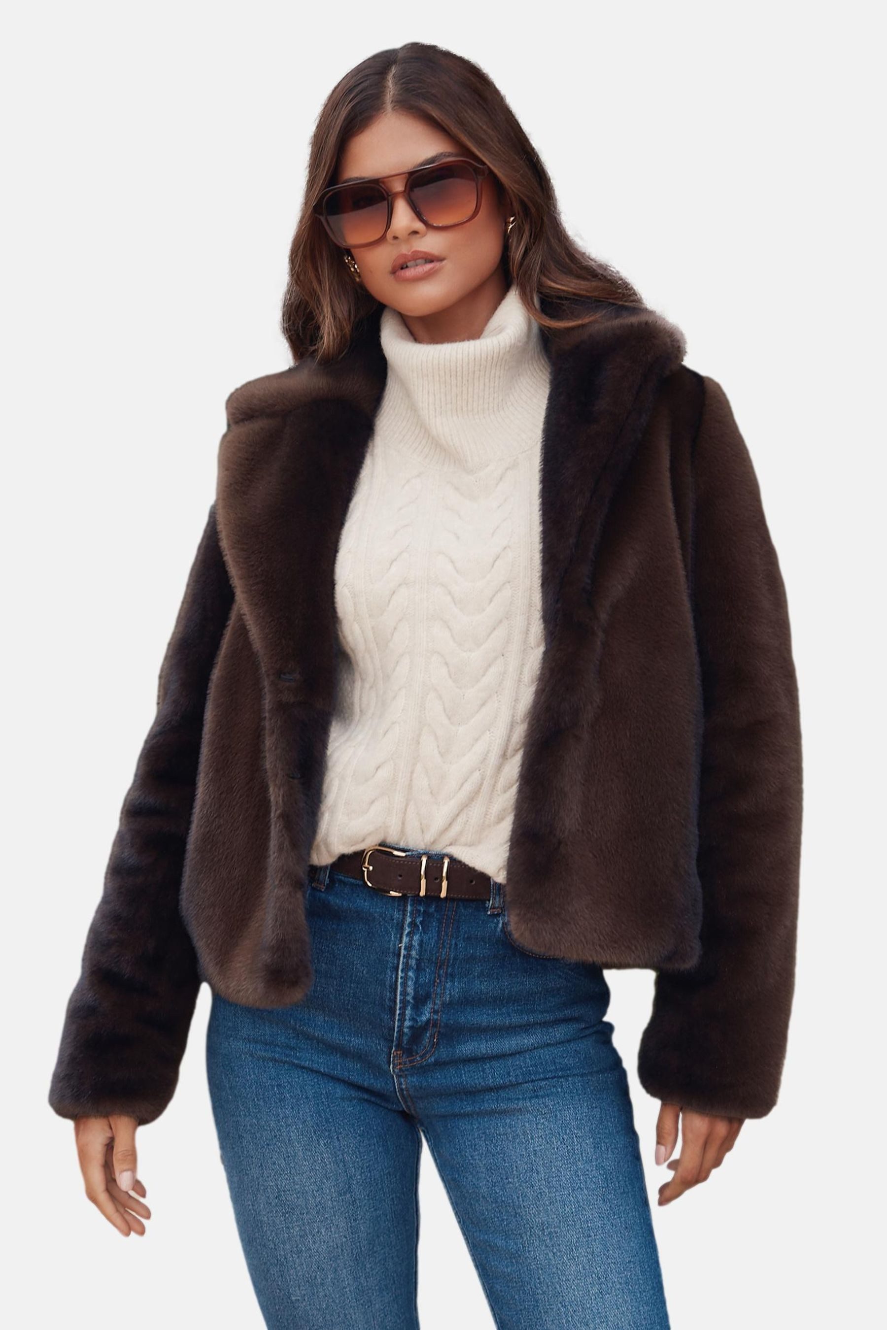LIPSY Wintermantel Lipsy Kurzer Dolly-Mantel, Regular (1-tlg)