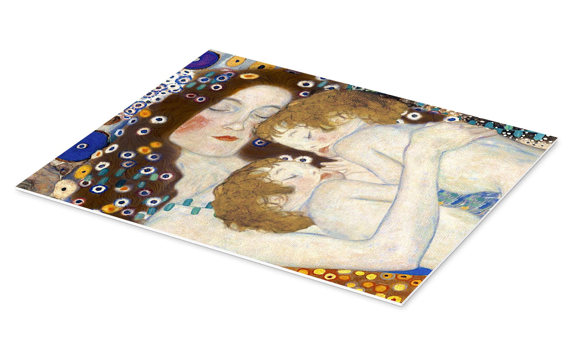 Posterlounge Wandbild Mutter und Zwillinge V, Gustav Klimt, erhältlich als Poster, Leinwandbild, Wandsticker oder Acrylglasbild