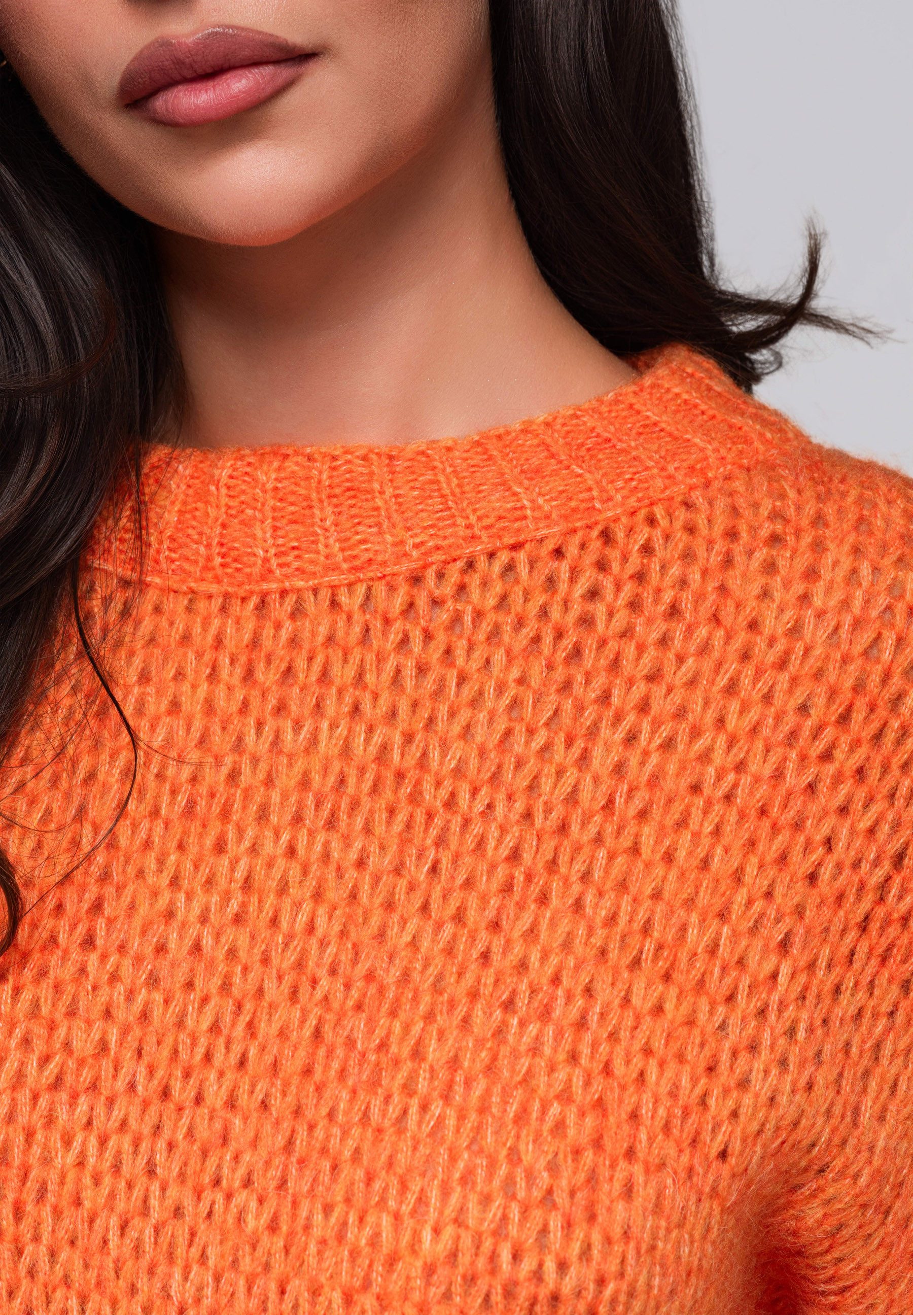 OMBRE Rundhalspullover Pullover mit Farbverlauf
