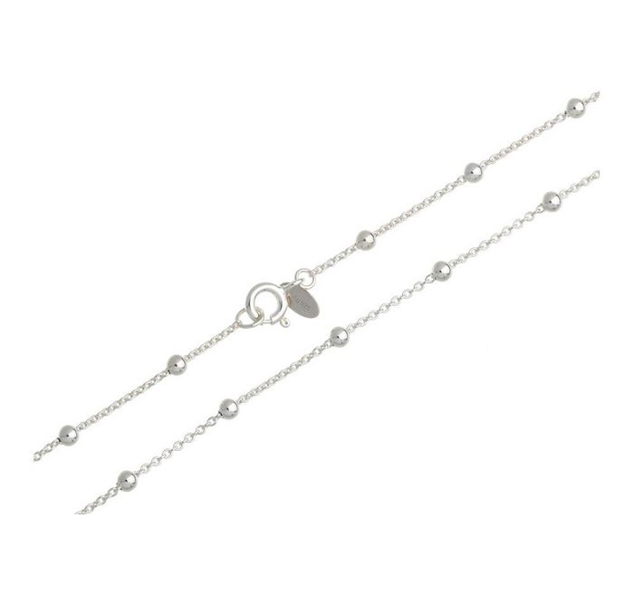 Silberkettenstore Silberkette Erbskette 1 3mm mit Kugeln - 925 Silber Länge wählbar von 38-90cm