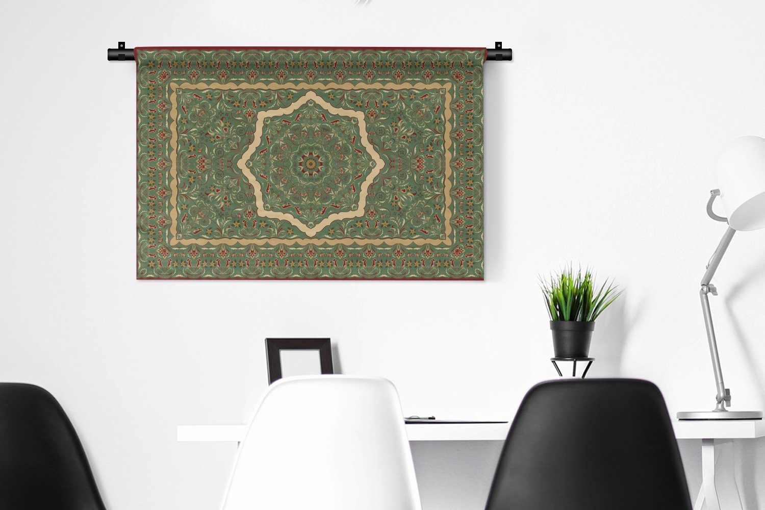 MuchoWow Wanddekoobjekt Persische Wohnzimmer, Hausdekor Wandtuch - Teppiche für Kinderzimmer Schlafzimmer, - Mandala - Grün, Teppiche