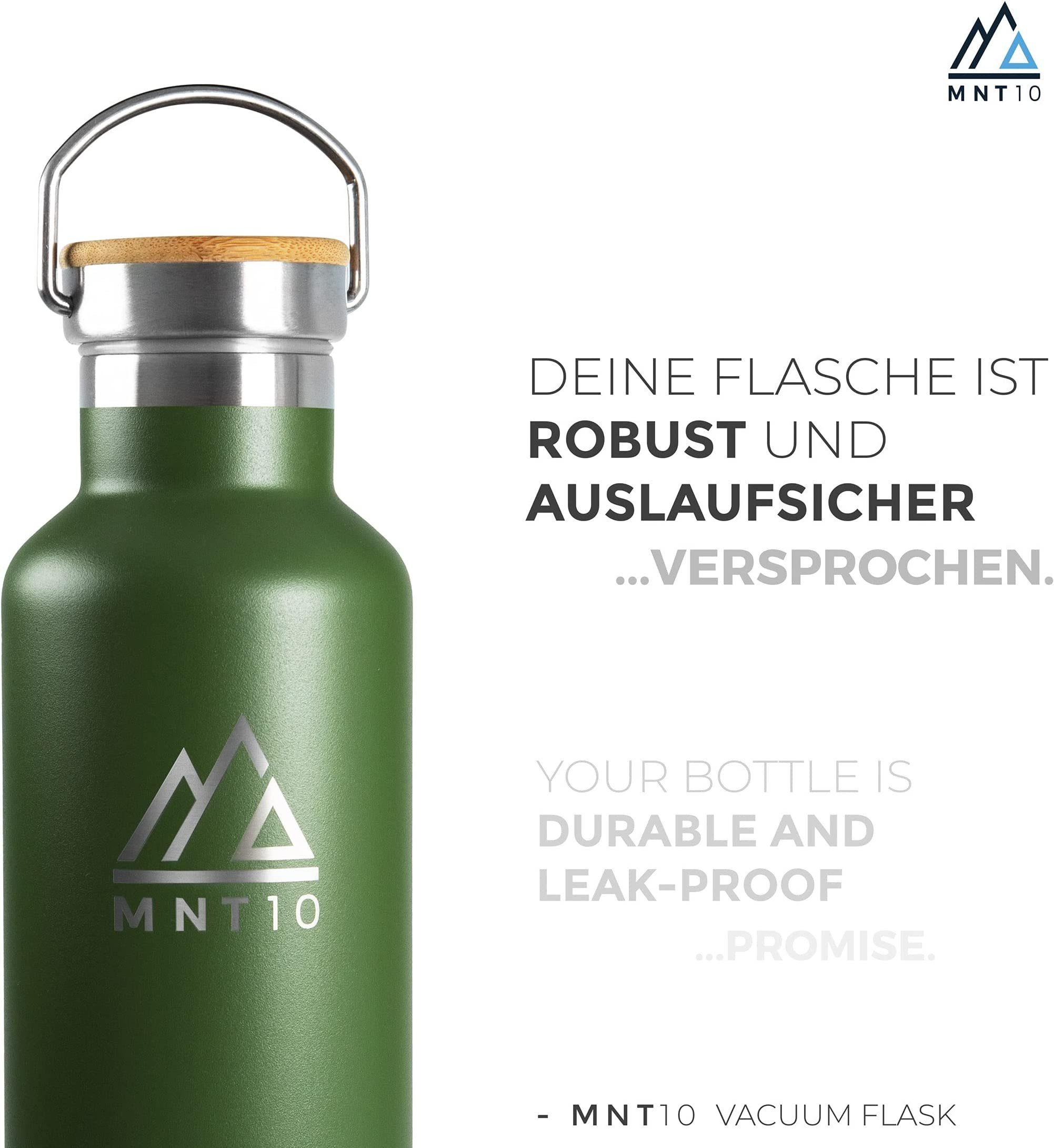 MNT10 Isolierflasche Edelstahl Trinkflasche 750ml Emerald Outdoor Isolierfunktion I Wandern, Sport, Wasserflasche I I Isolierfunktion, für Trinkflasche Arbeit