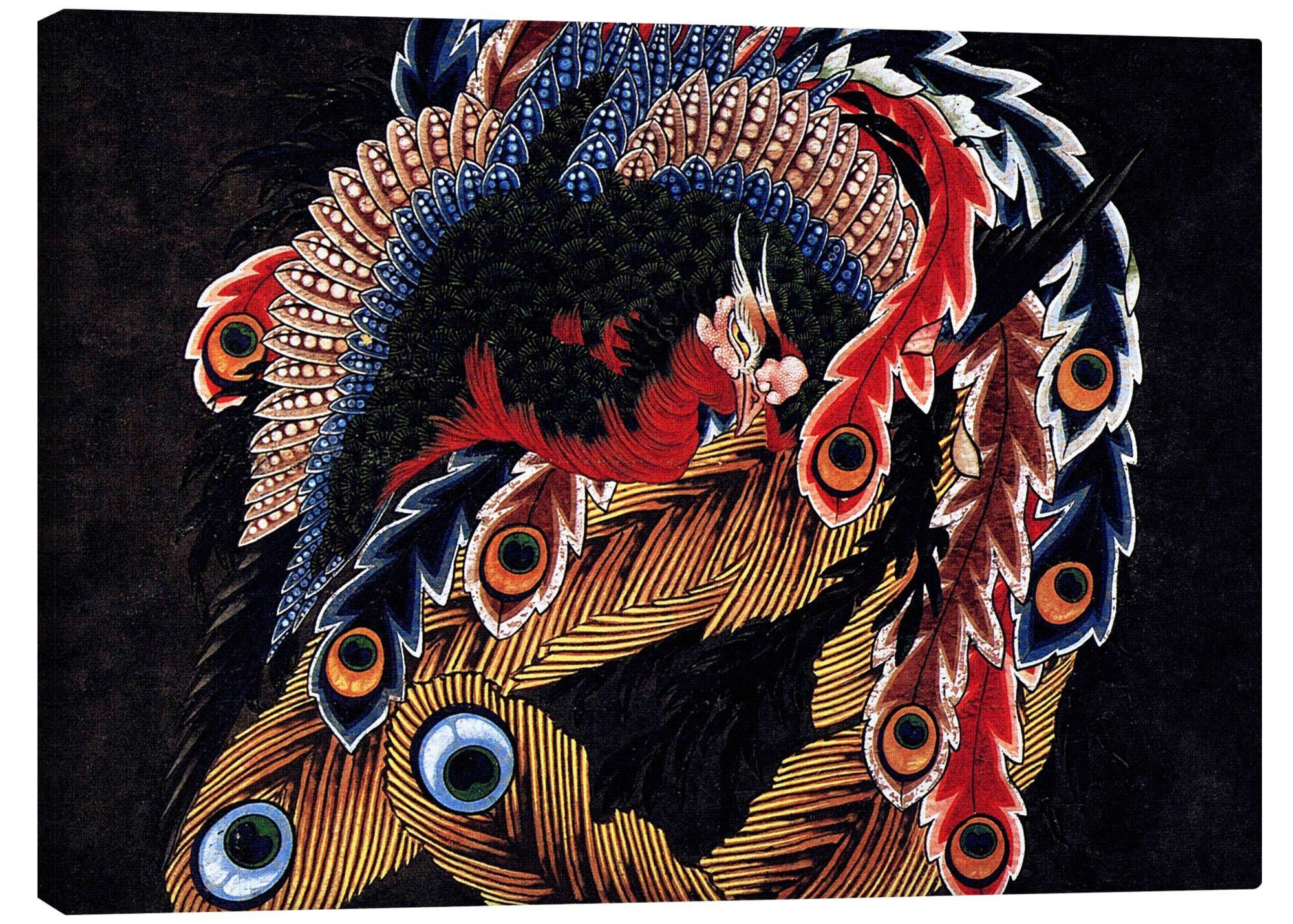 Posterlounge Wandbild Happonirami Phoenix, Katsushika Hokusai, erhältlich als Poster, Leinwandbild, Wandsticker oder Acrylglasbild
