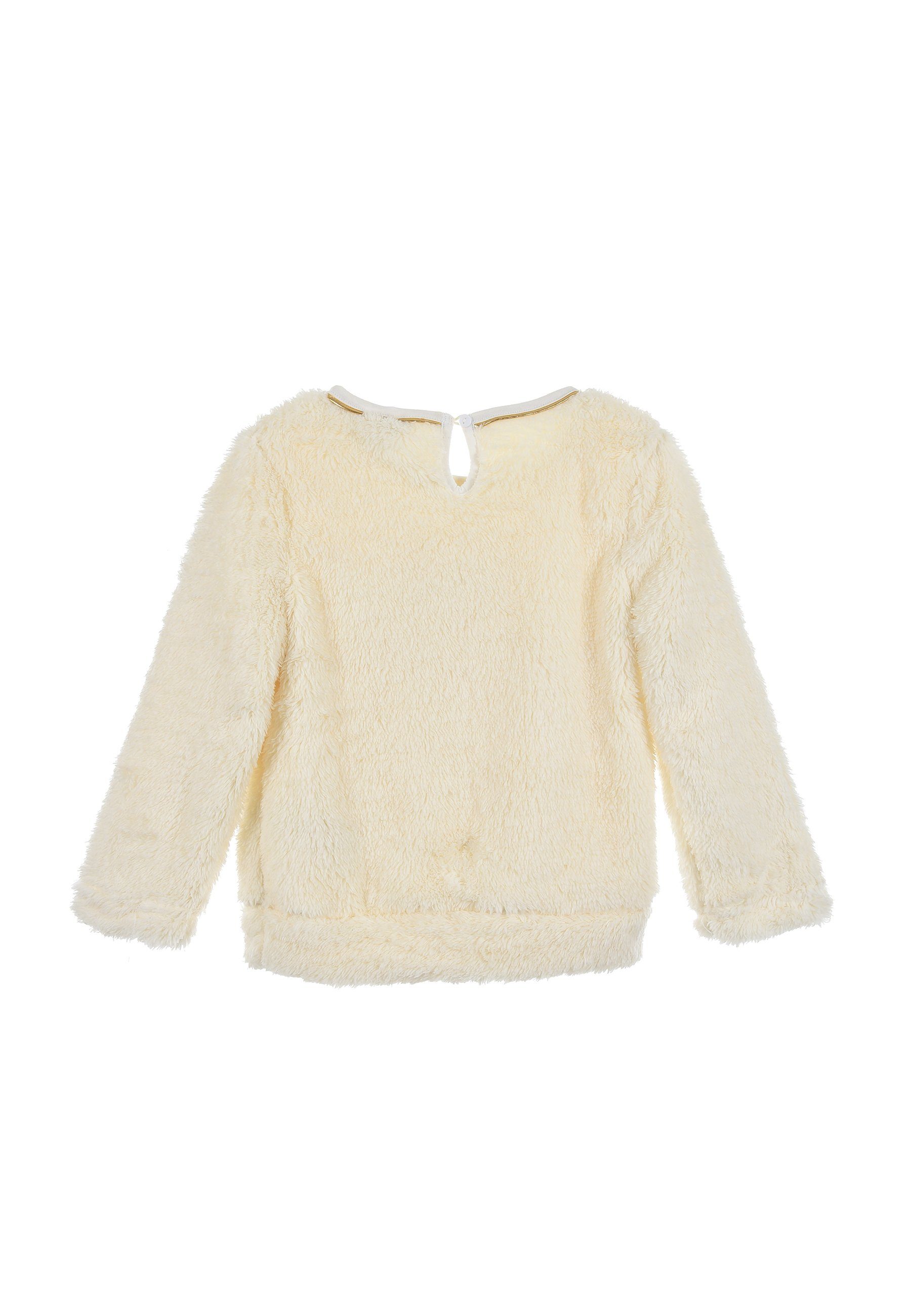 Pailletten Kinder Disney Minnie Sweater Fleece Beige Mini mit Mädchen Maus Pullover Mouse Sweatshirt