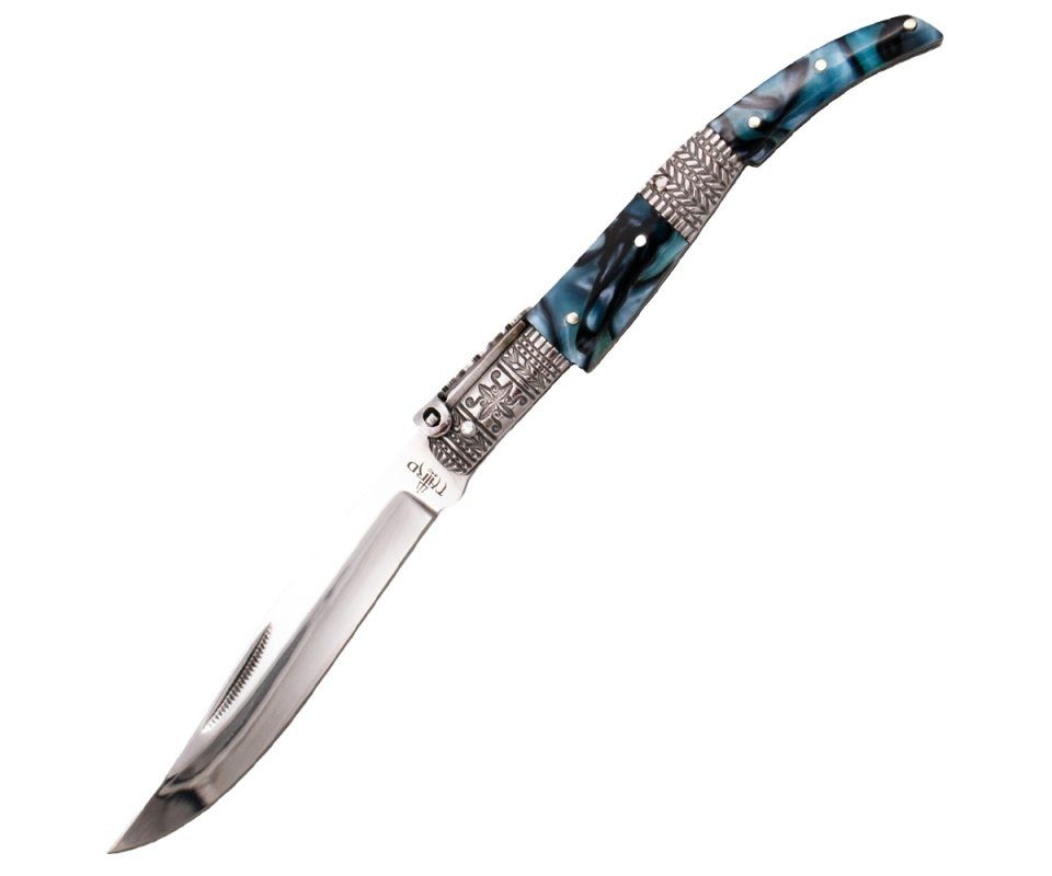 Third Taschenmesser Third Taschenmesser Ratschenmesser, Acryl mit Flachreliefbacken, 13cm, (1 St), Acrylbacken mit Edelstahlrelief