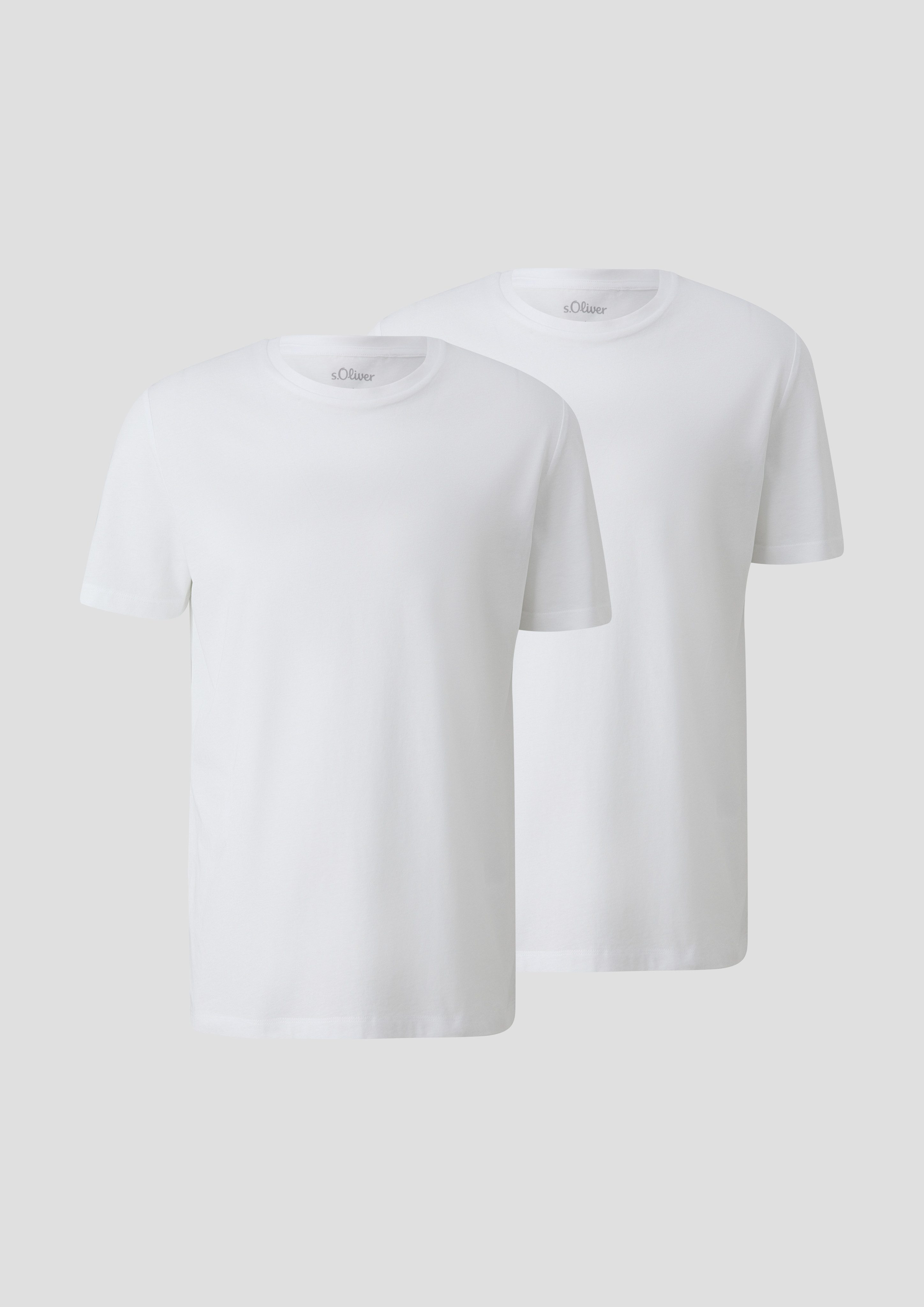 s.Oliver T-Shirt (2-tlg) unifarben - im Doppelpack