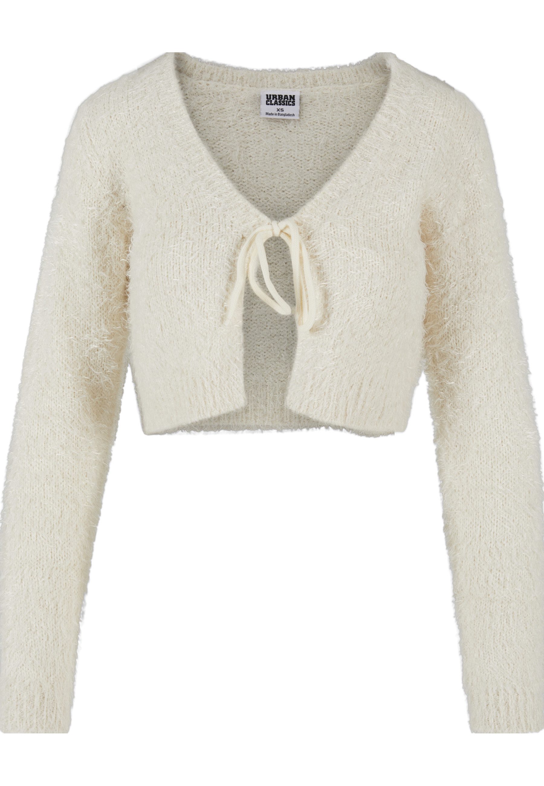 URBAN CLASSICS Strickjacke Urban Classics Damen Ladies Tied Cropped Feather Cardigan (1-tlg)