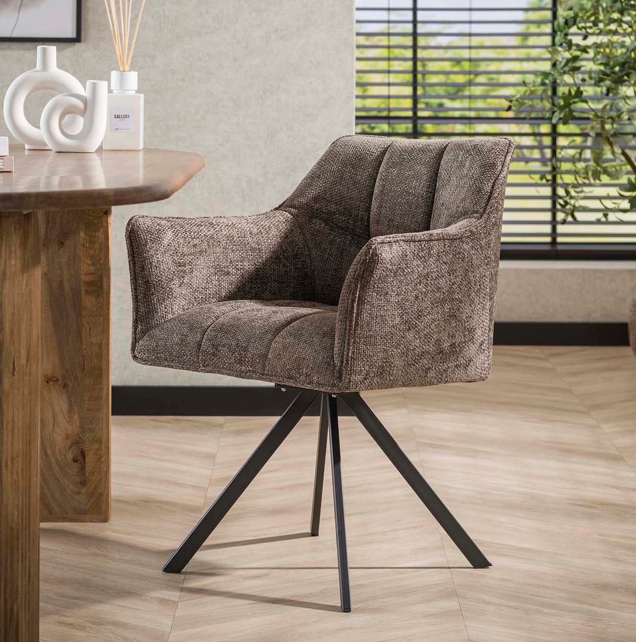 LEVEN Lifestyle Drehstuhl 2´er Set Armlehnstuhl RIGO drehbar weicher Chenil günstig online kaufen