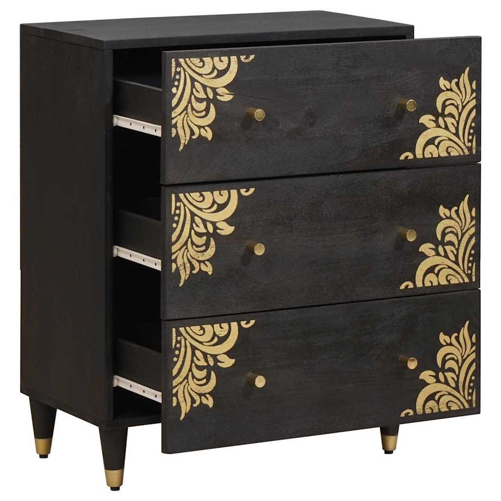 vidaXL Kommode 60 x 33 x 75 cm Kommode Schubladenschrank Sideboard Schwarz 60x33x75 c