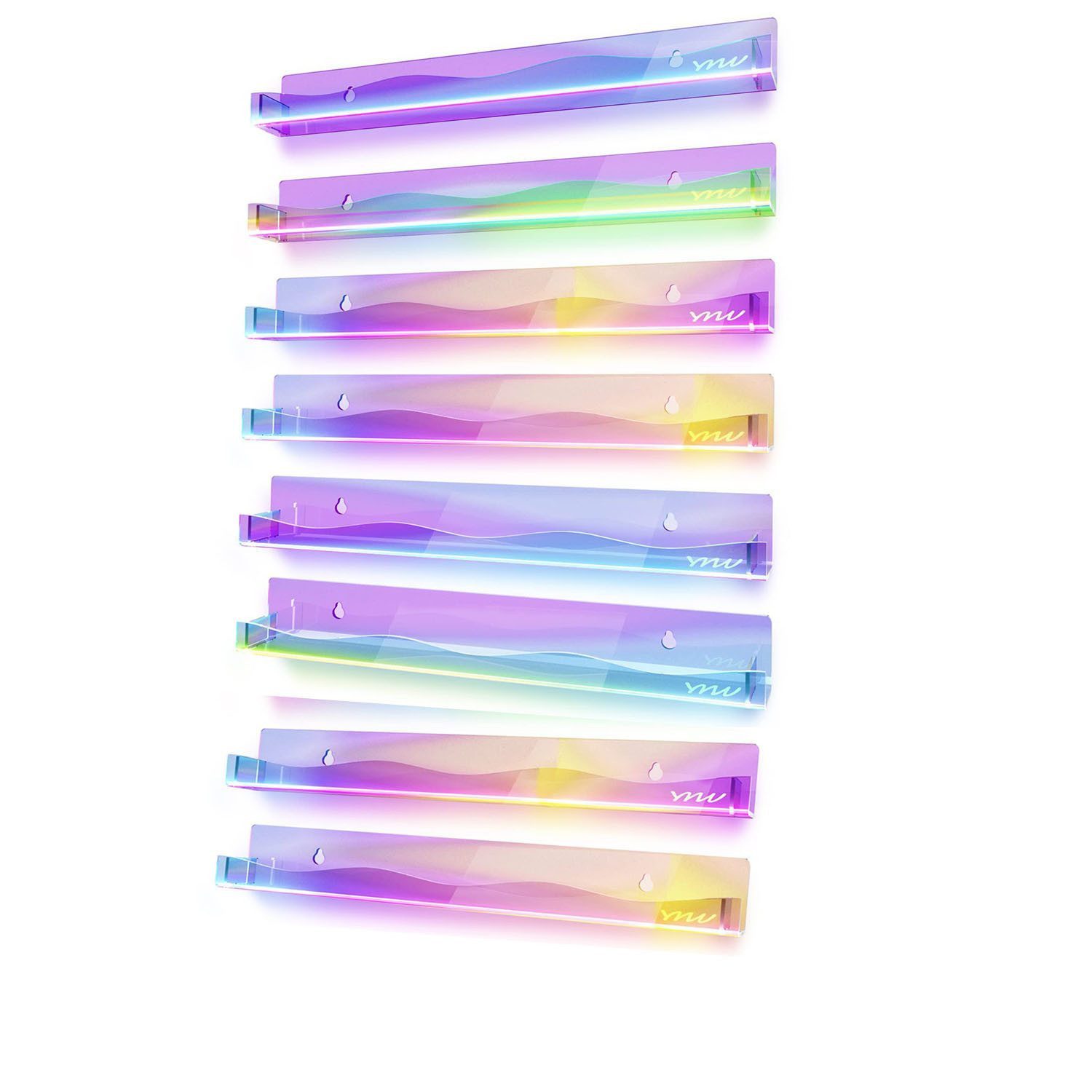 FELIXLEO Bücherregal Wandregal aus Acryl in Regenbogenfarben 15 Zoll
