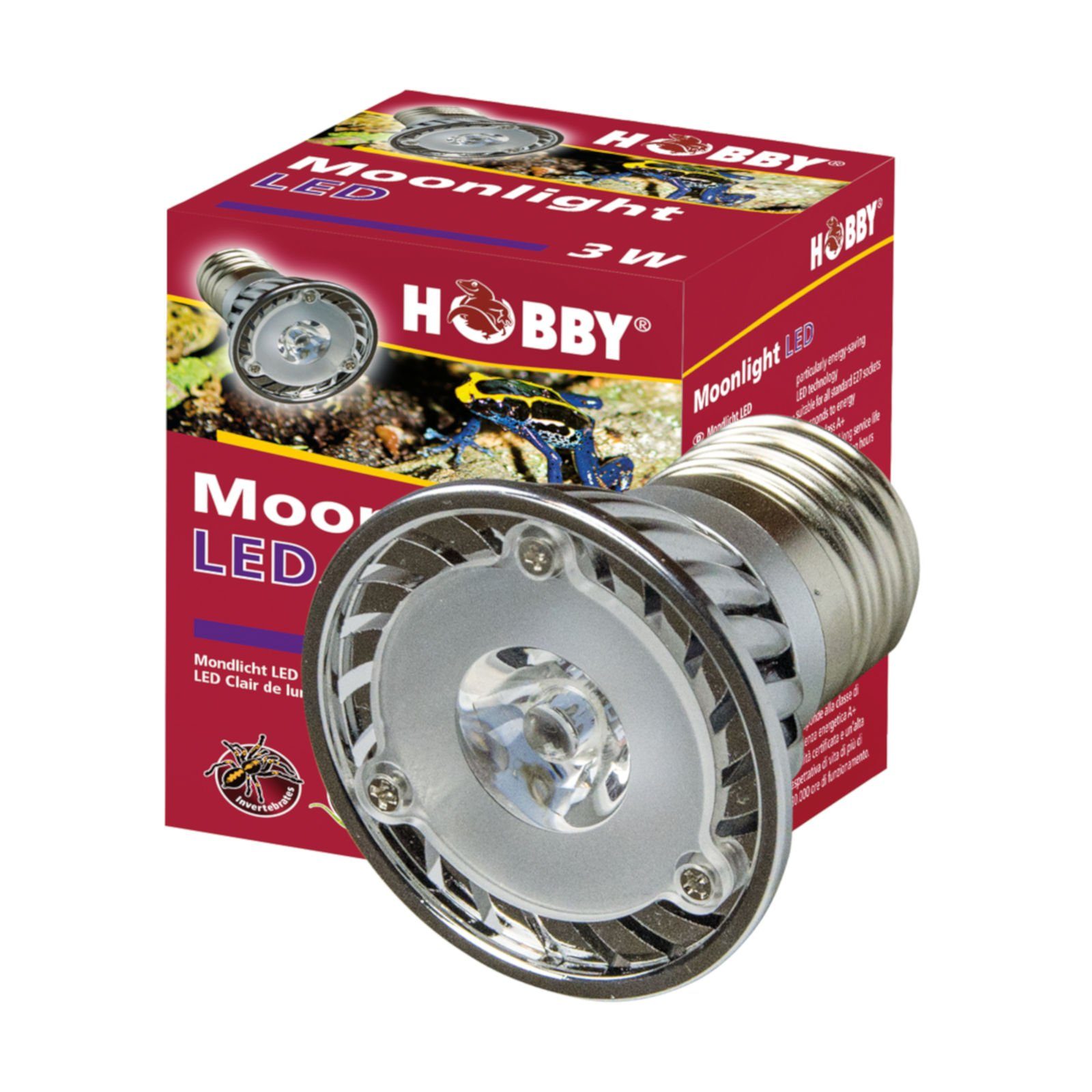 HOBBY Terrarienleuchte Moonlight LED, Mondlicht Strahler für Terrarien - 3W