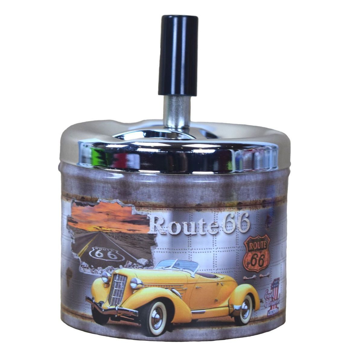 Marabellas Shop Aschenbecher Oldtimer Drehaschenbecher ca.9,5 x 12cm Aschenbecher Windaschenbecher, mit 3 Einsenkungen