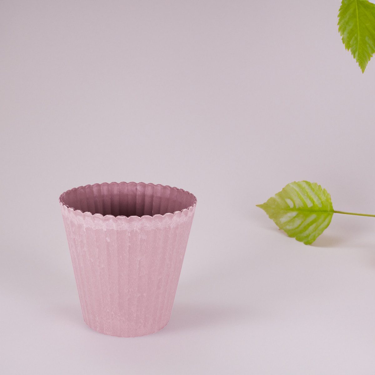 matches21 HOME & HOBBY Blumentopf Blumen-Topf alt-rosa geriffelt als Outdoor Pflanzen-Topf rund 13 cm (1 St), Pflanztopf als Wohnzimmer Übertopf und draussen Pf – Bild 5 von 5