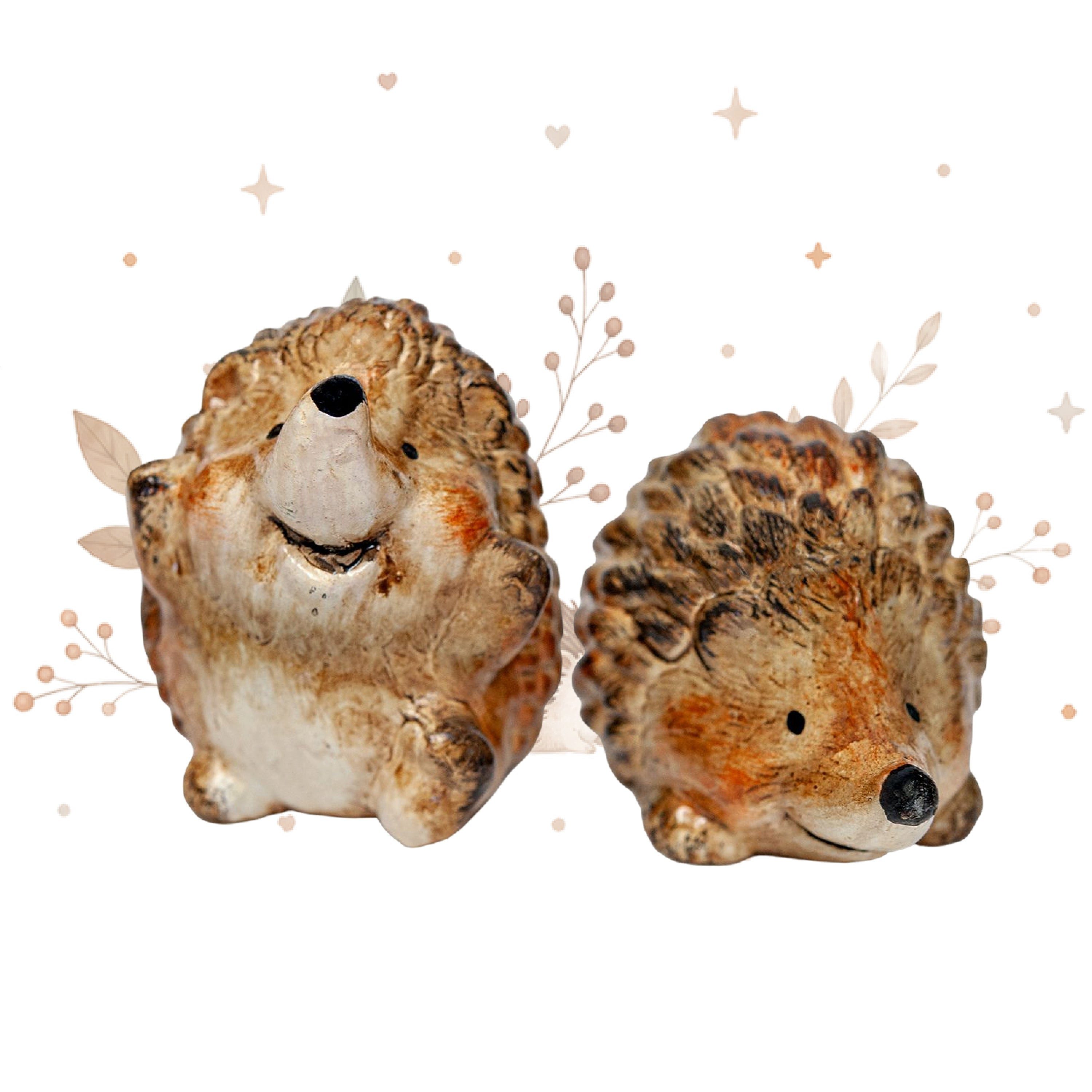Logbuch-Verlag Dekofigur Igelfiguren Herbstdeko 2er Set in Brauntönen für Tisch & Kommode